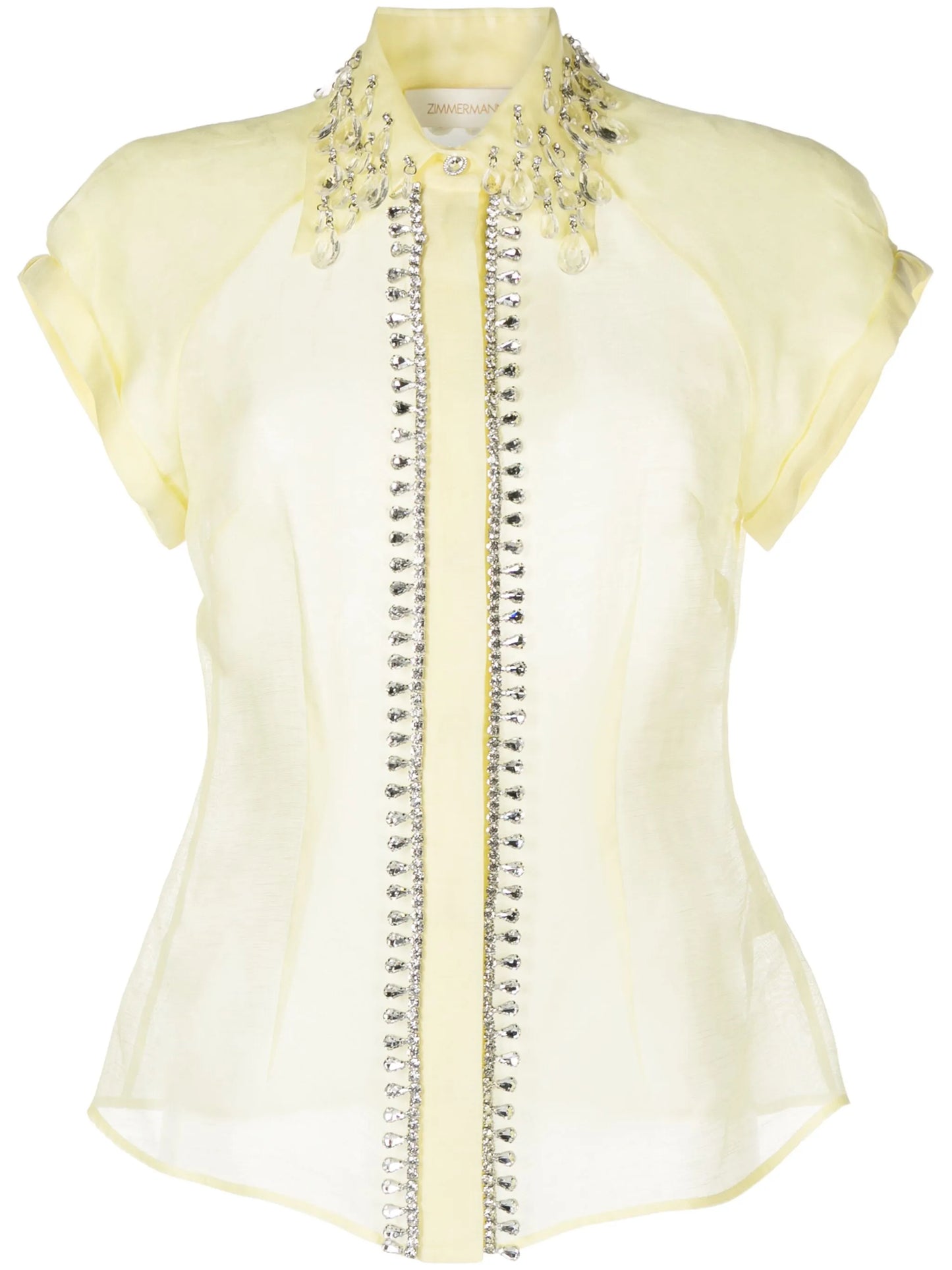 Matchmaker Diamante linen-blend blouse