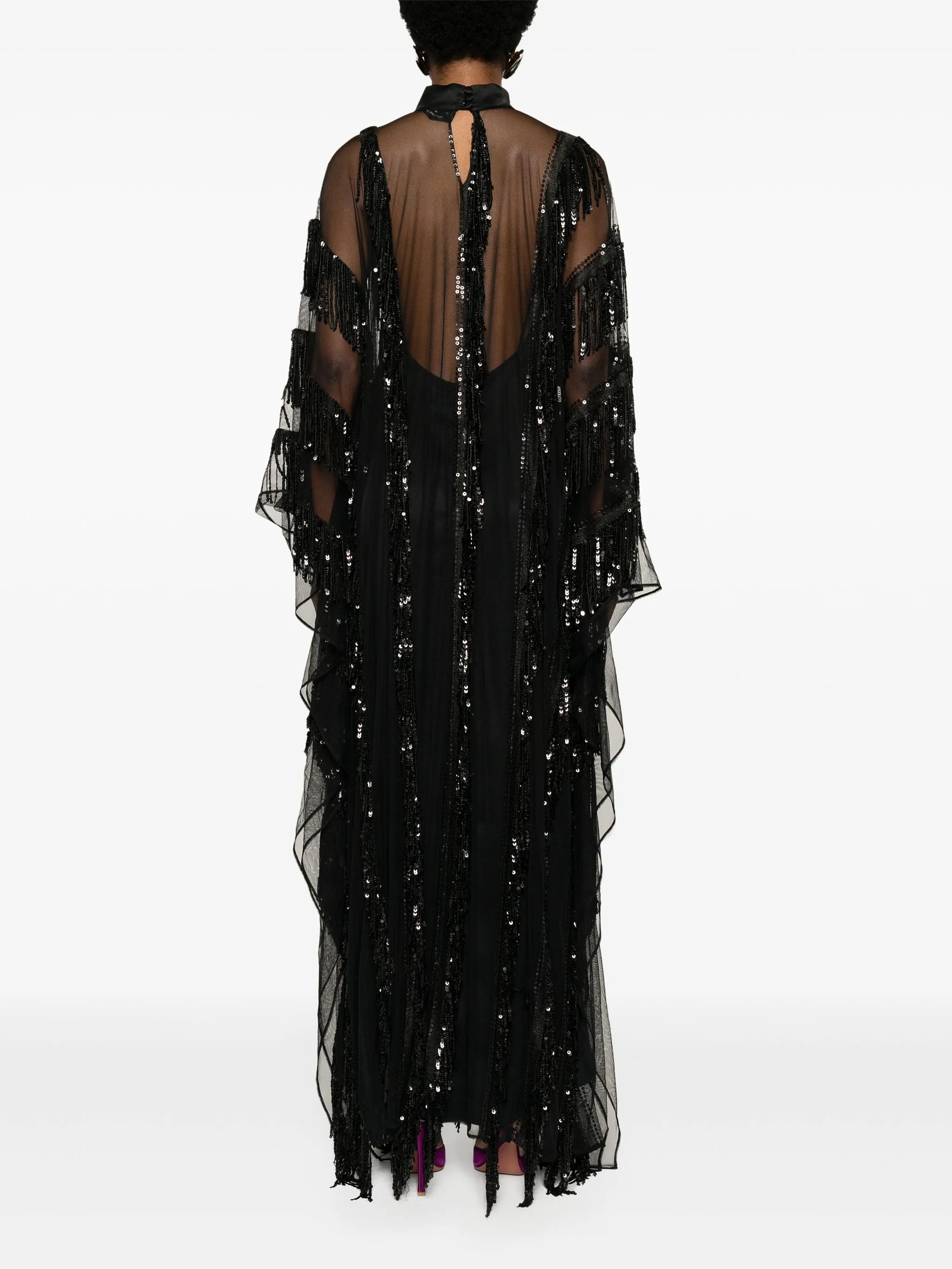 Showgirl sequinned kaftan dress