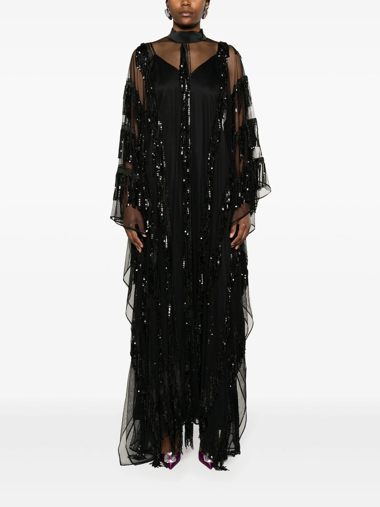 Showgirl sequinned kaftan dress