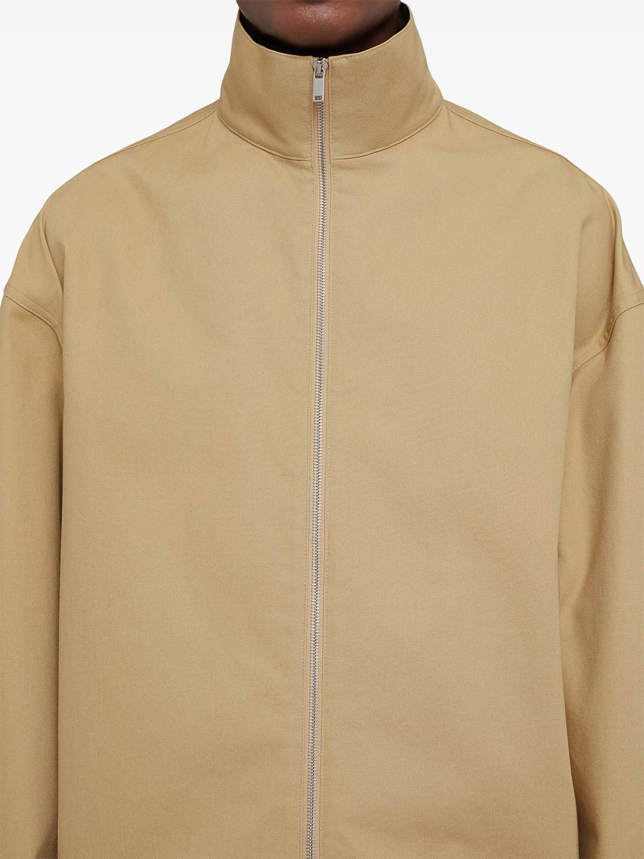 zip-up cotton bomber jacket