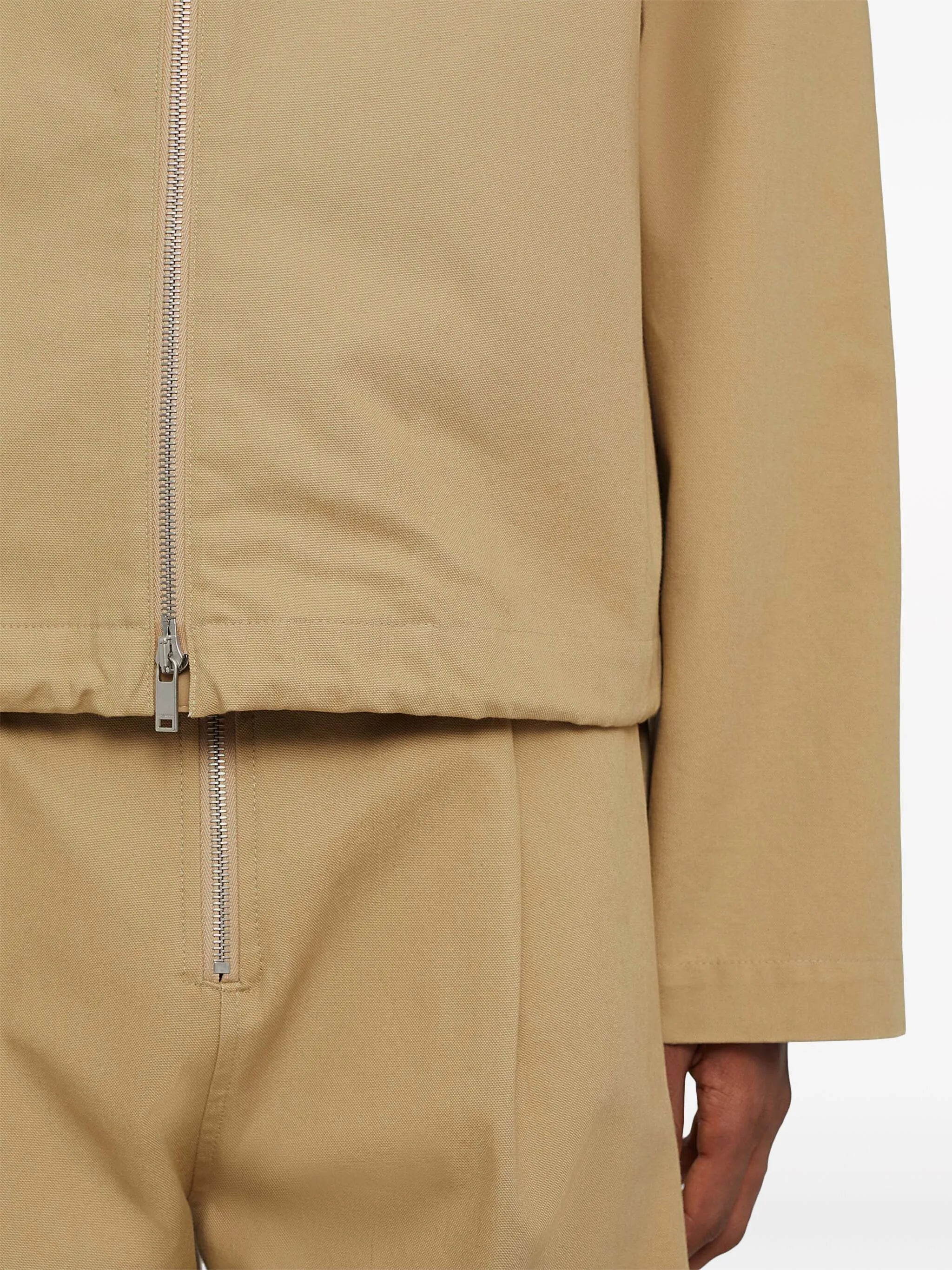 zip-up cotton bomber jacket