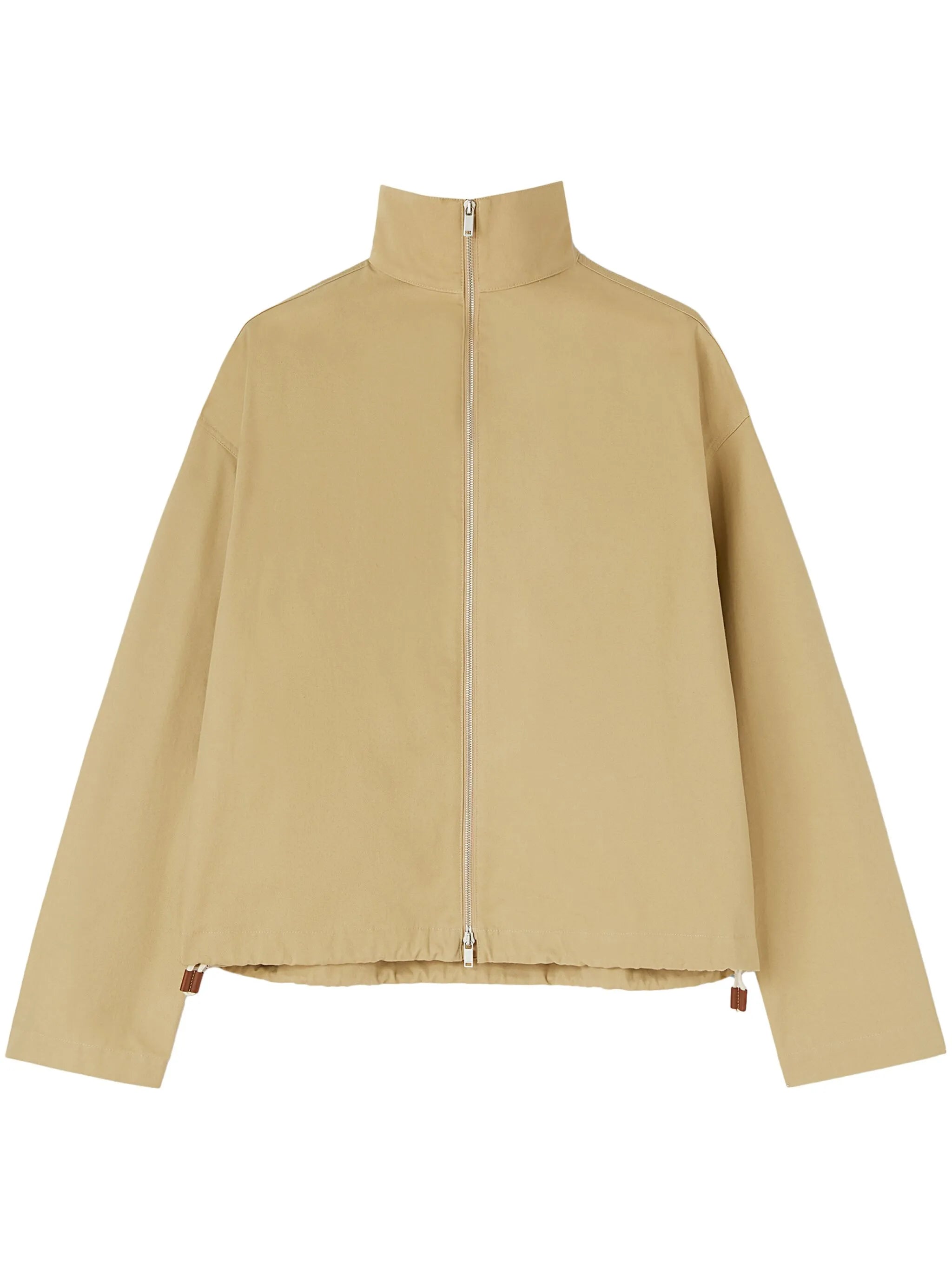 zip-up cotton bomber jacket