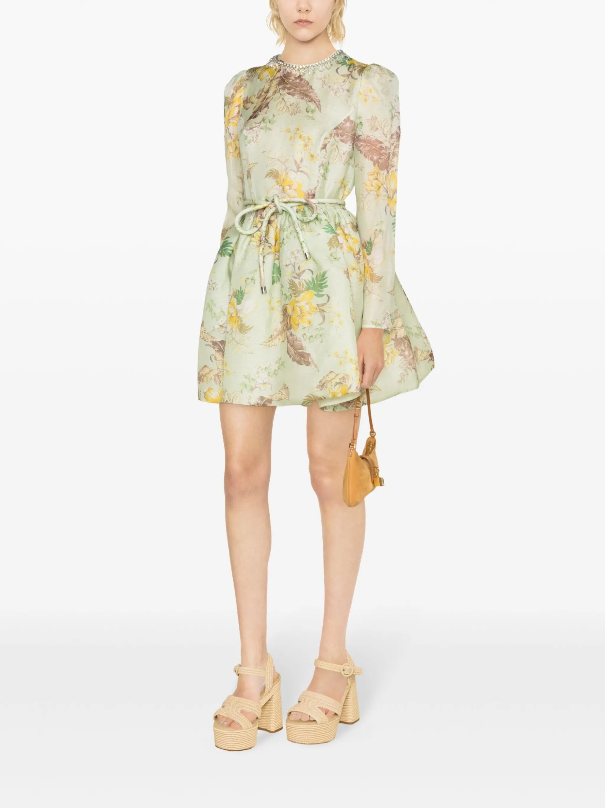 Tulip floral-print minidress
