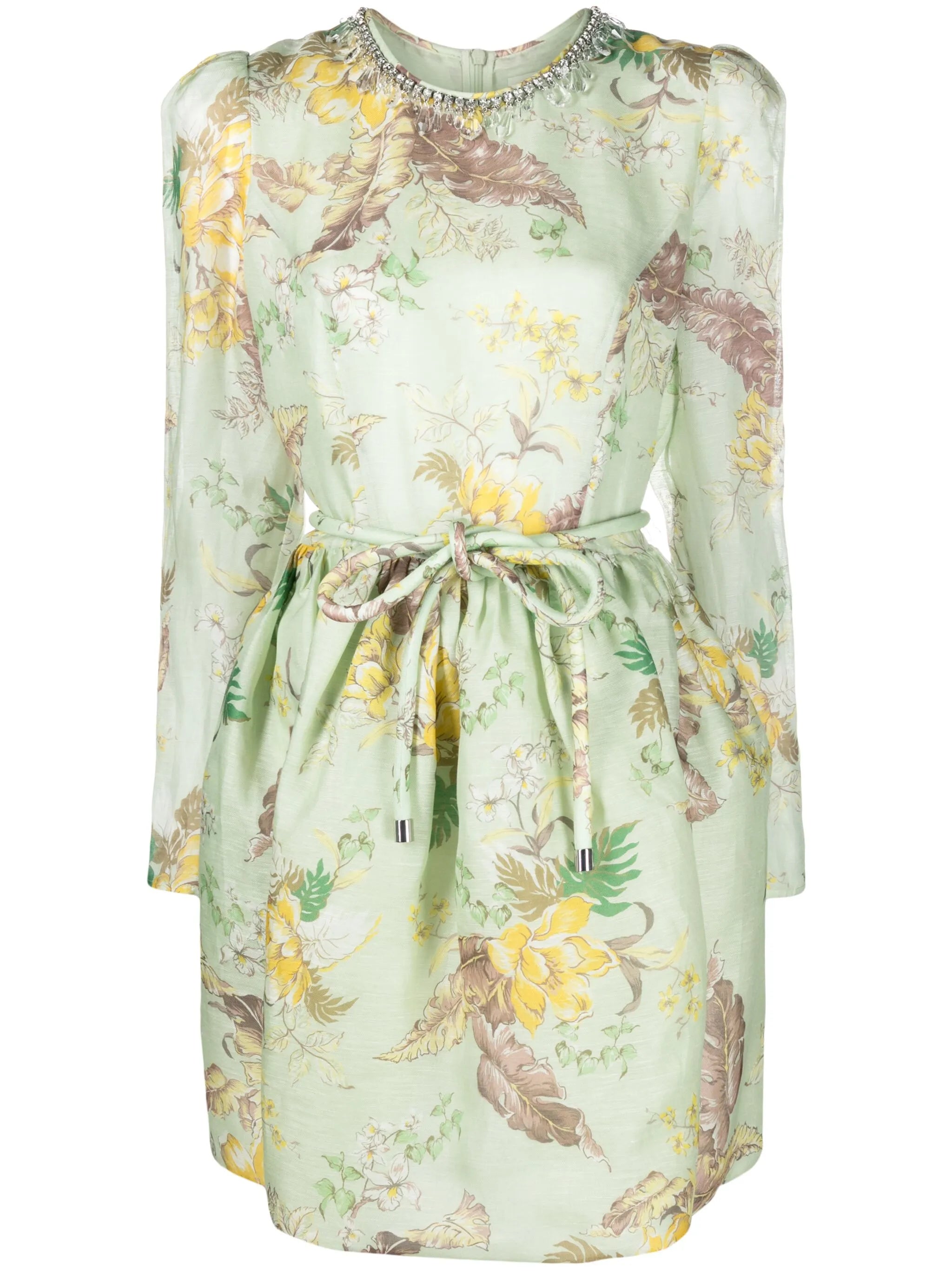 Tulip floral-print minidress