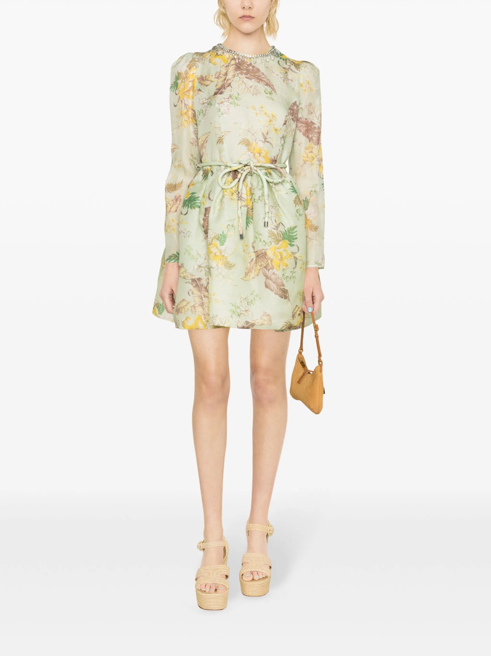 Tulip floral-print minidress
