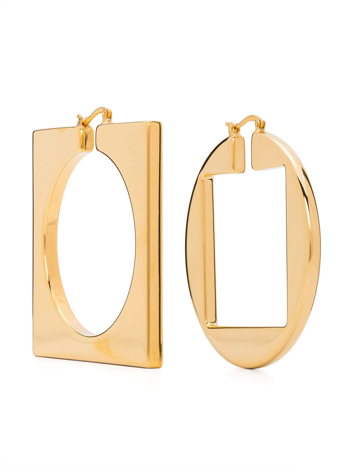 Les Creoles Rond Carré asymmetric hoop earrings