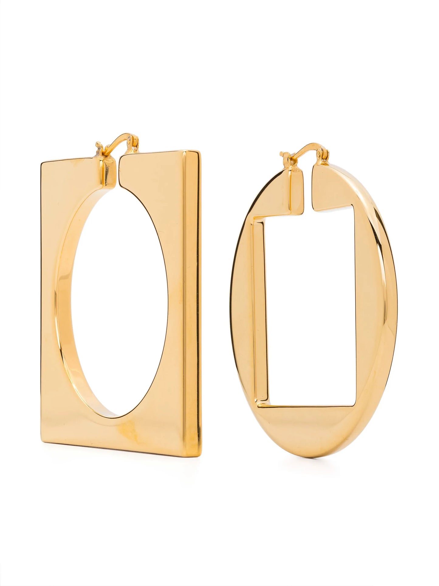 Les Creoles Rond Carré asymmetric hoop earrings
