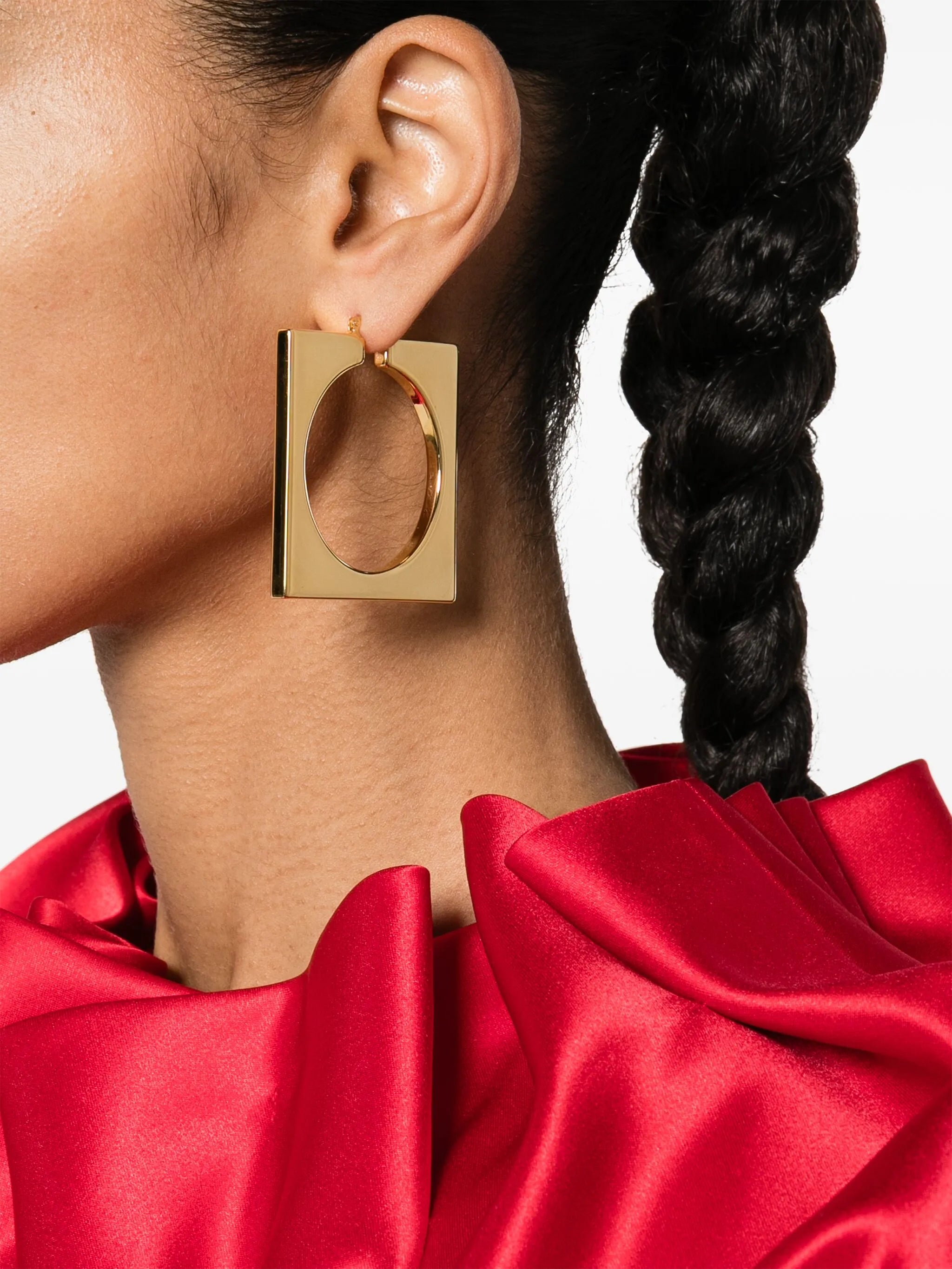 Les Creoles Rond Carré asymmetric hoop earrings