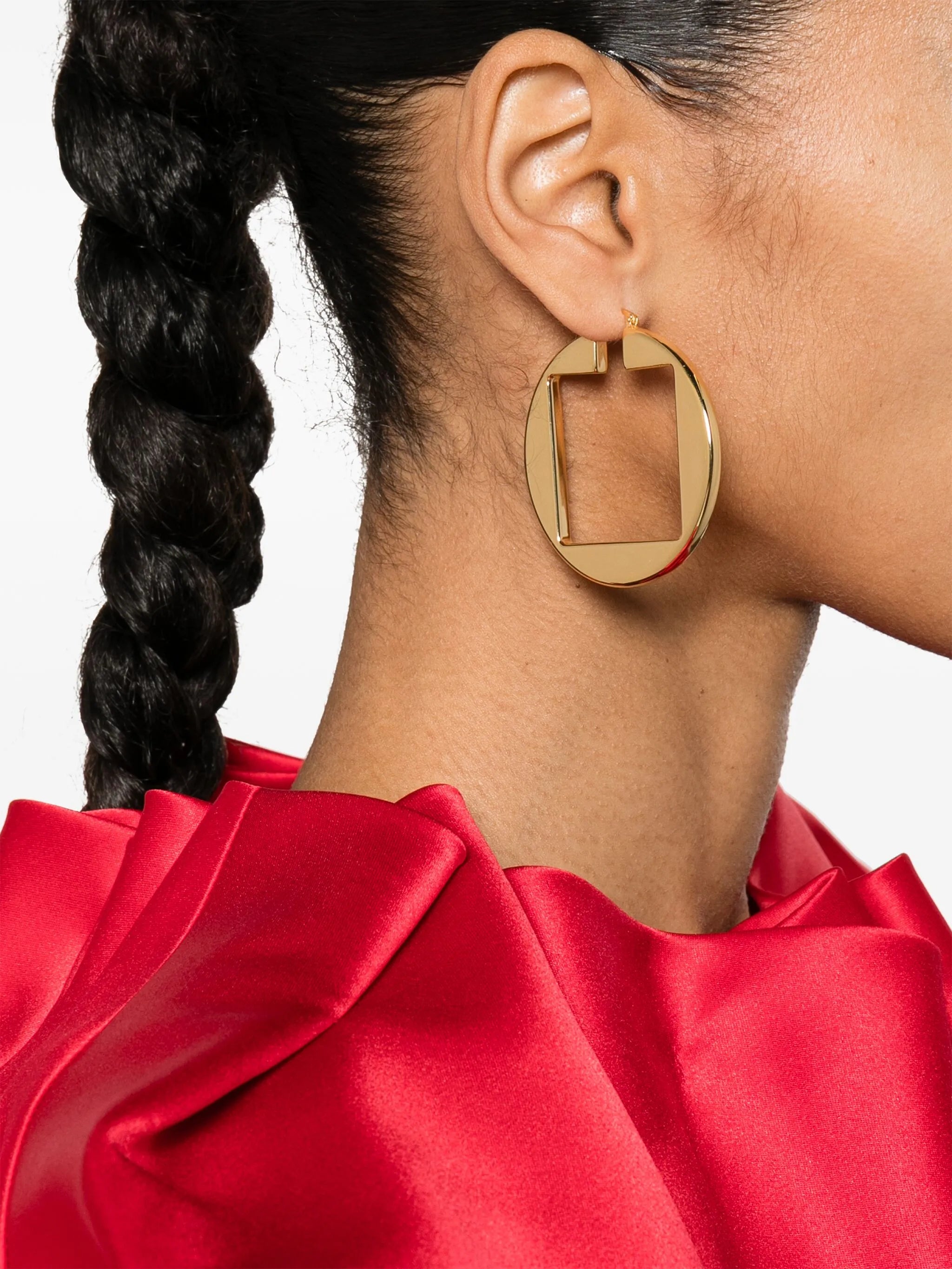 Les Creoles Rond Carré asymmetric hoop earrings
