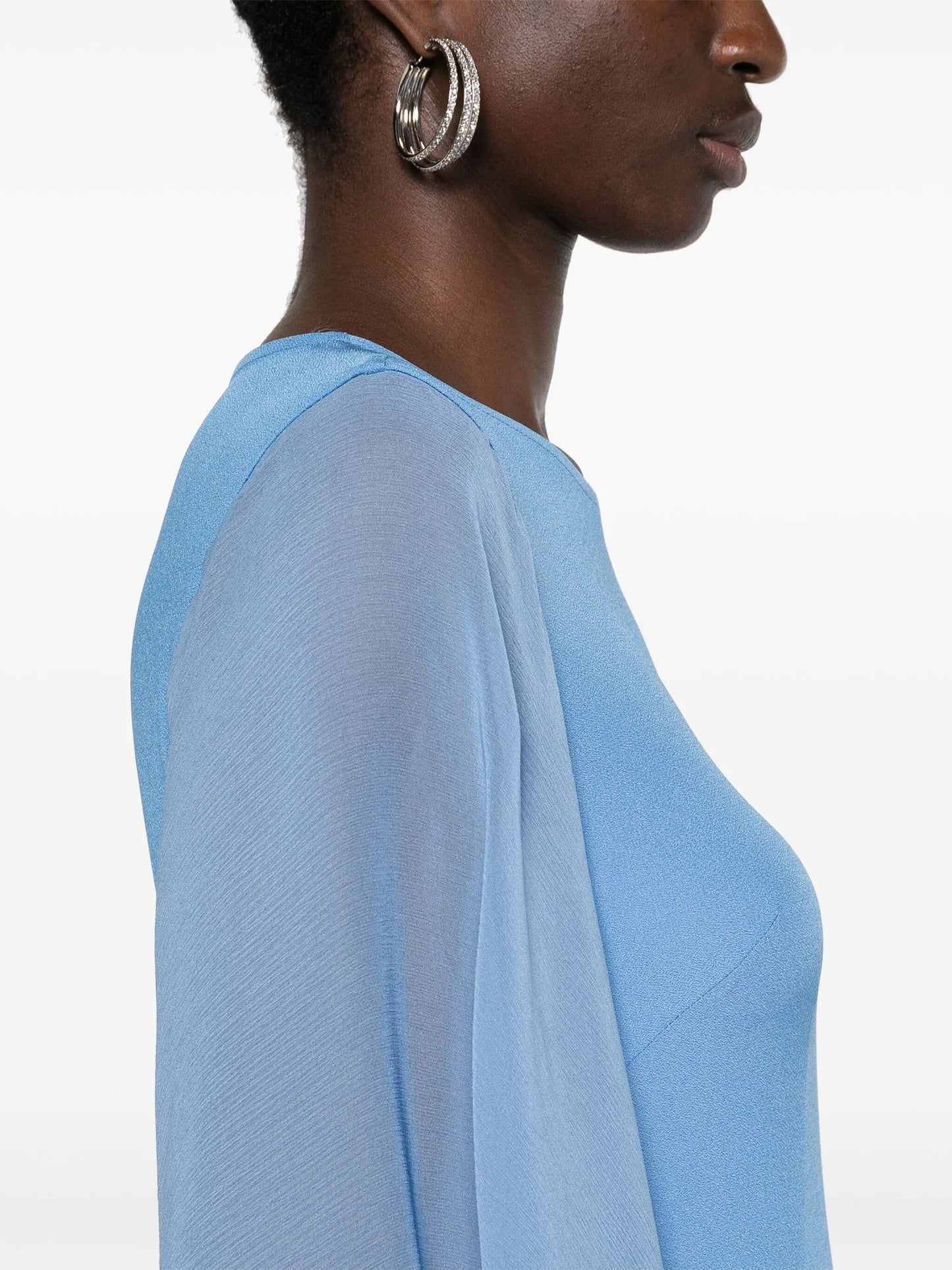 Adriatica sheer-sleeve gown