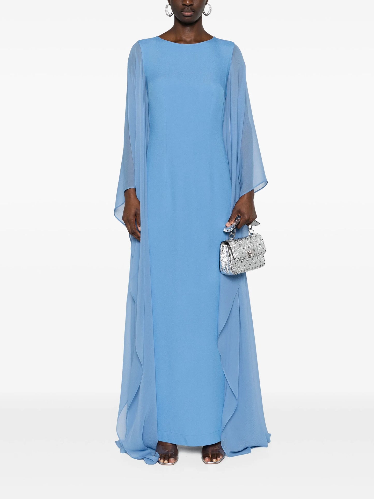 Adriatica sheer-sleeve gown
