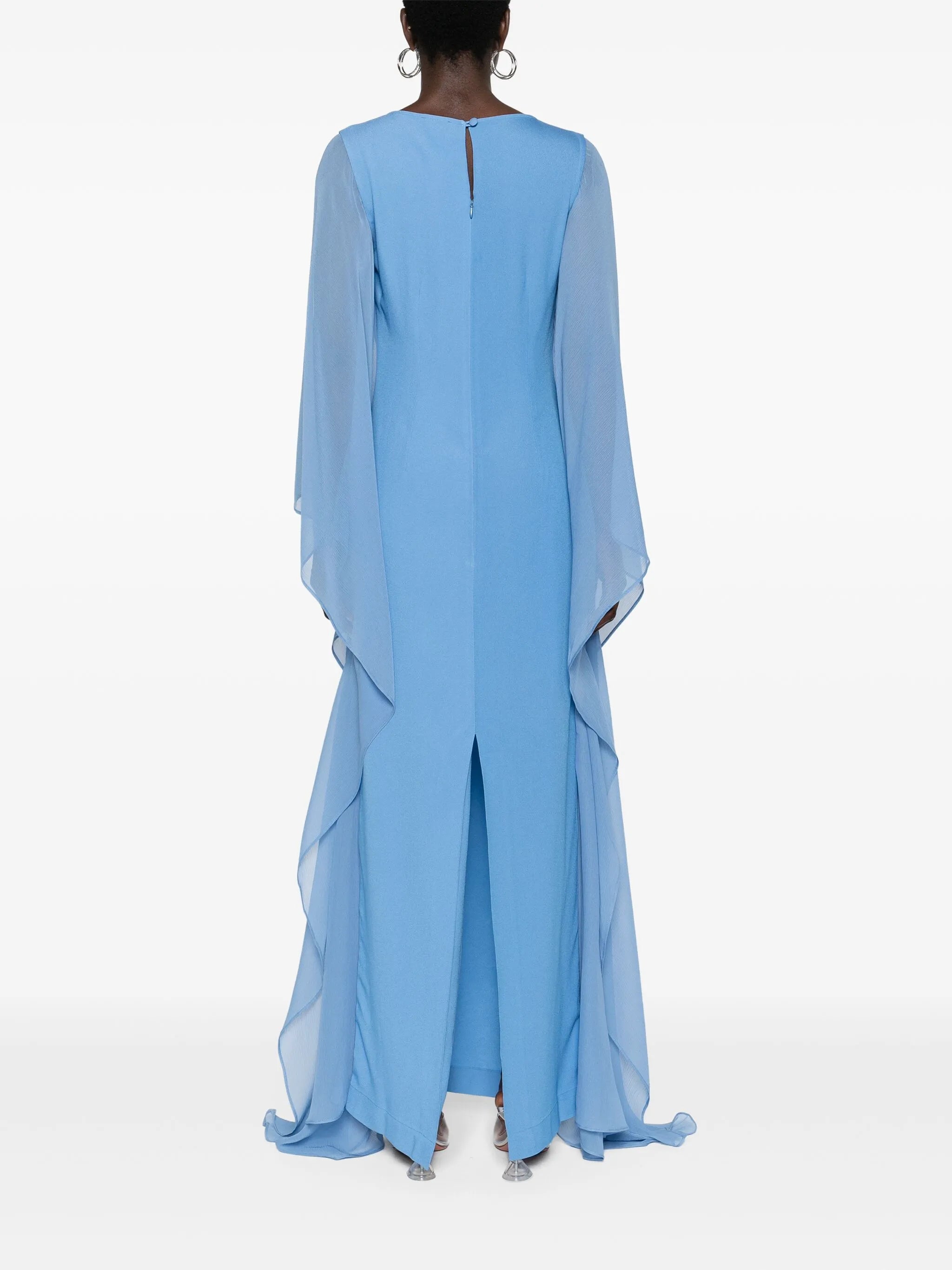 Adriatica sheer-sleeve gown