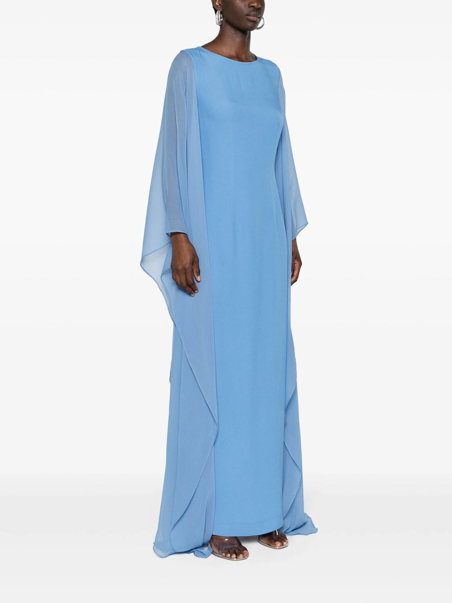 Adriatica sheer-sleeve gown