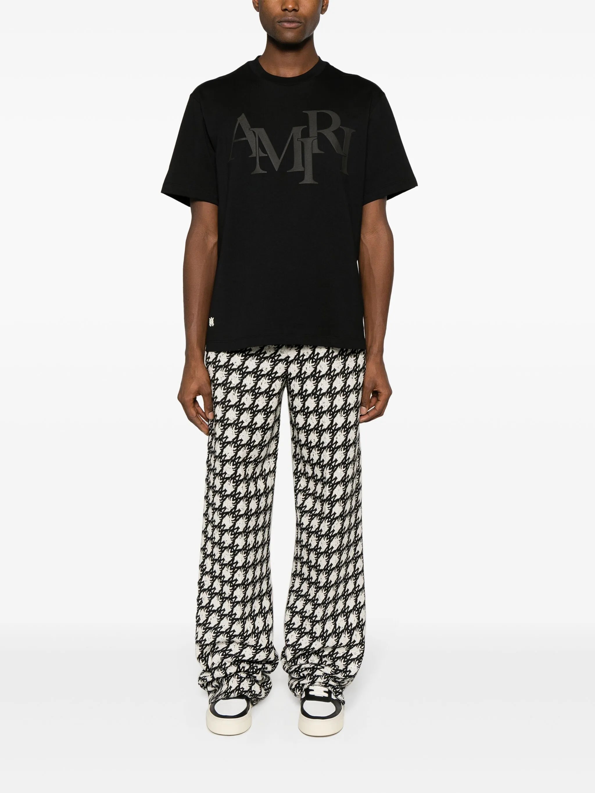 Staggered logo-appliqué T-shirt