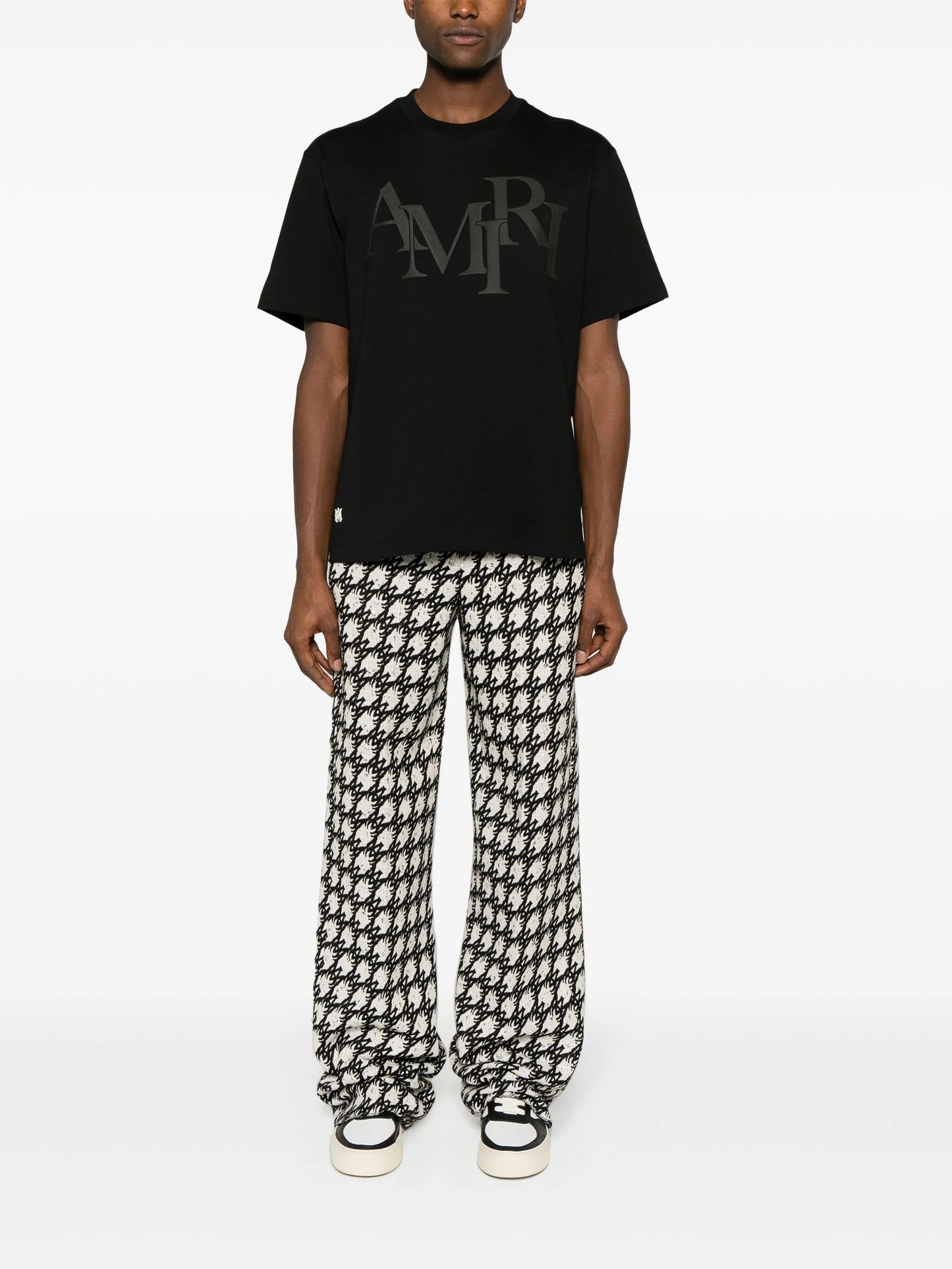Staggered logo-appliqué T-shirt