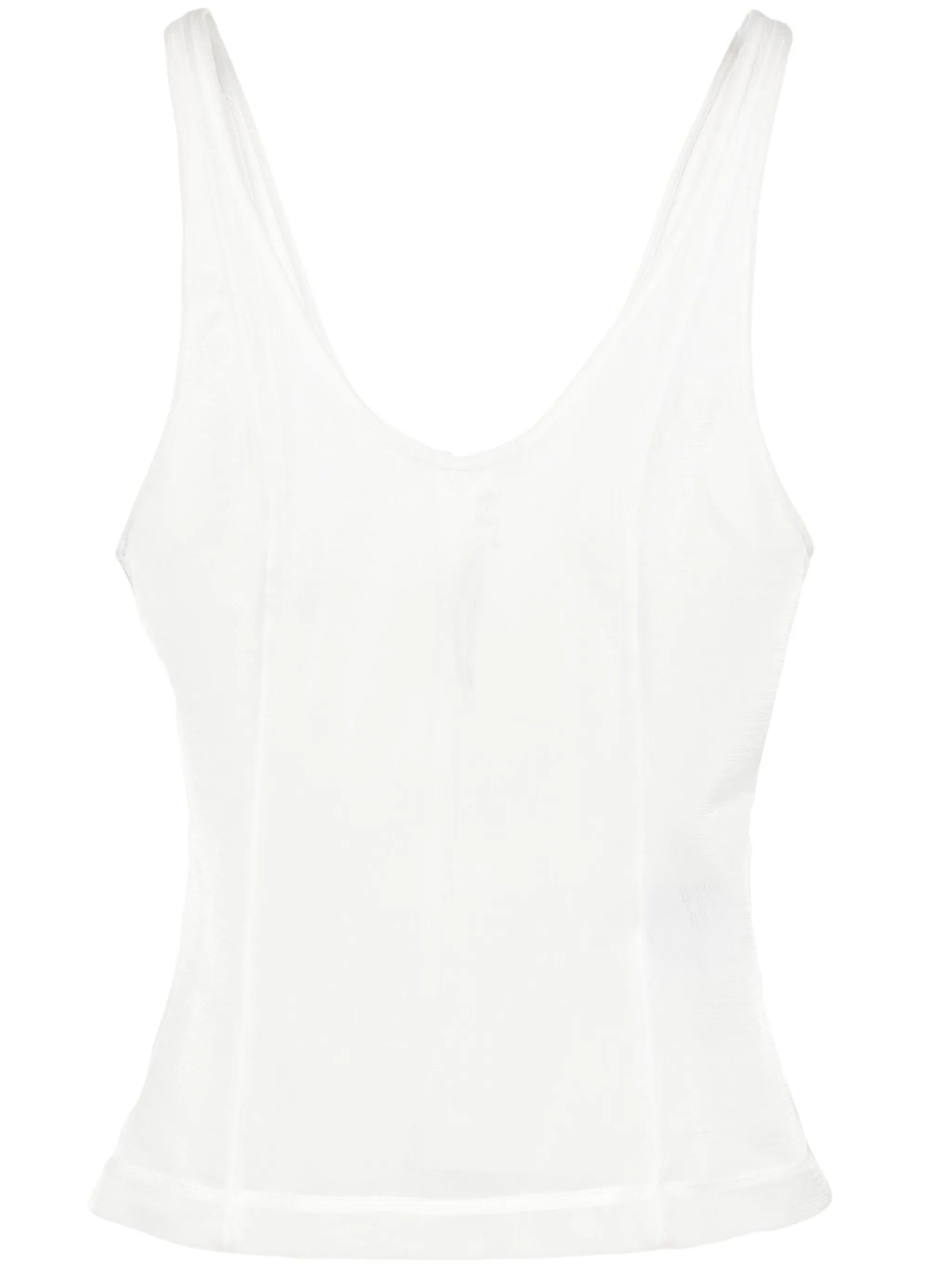 boned semi-sheer tank top