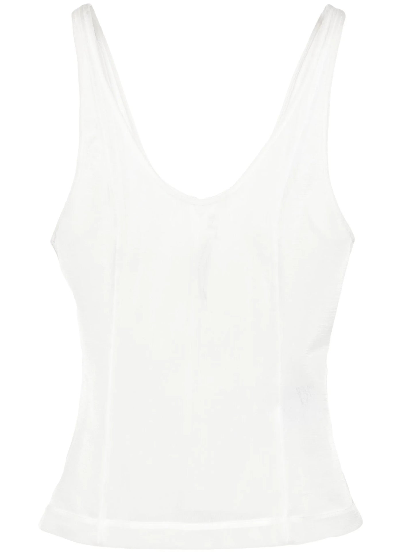 boned semi-sheer tank top