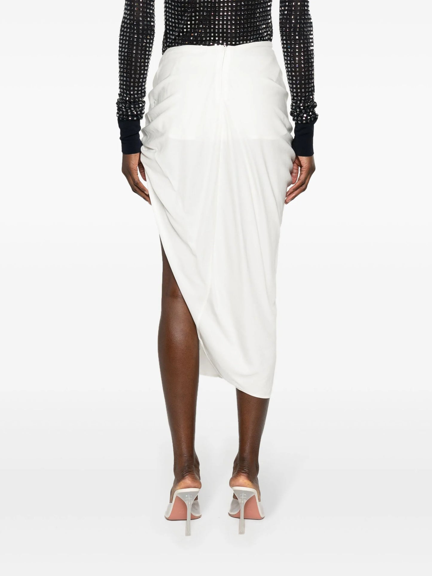 Euripides ruched midi skirt
