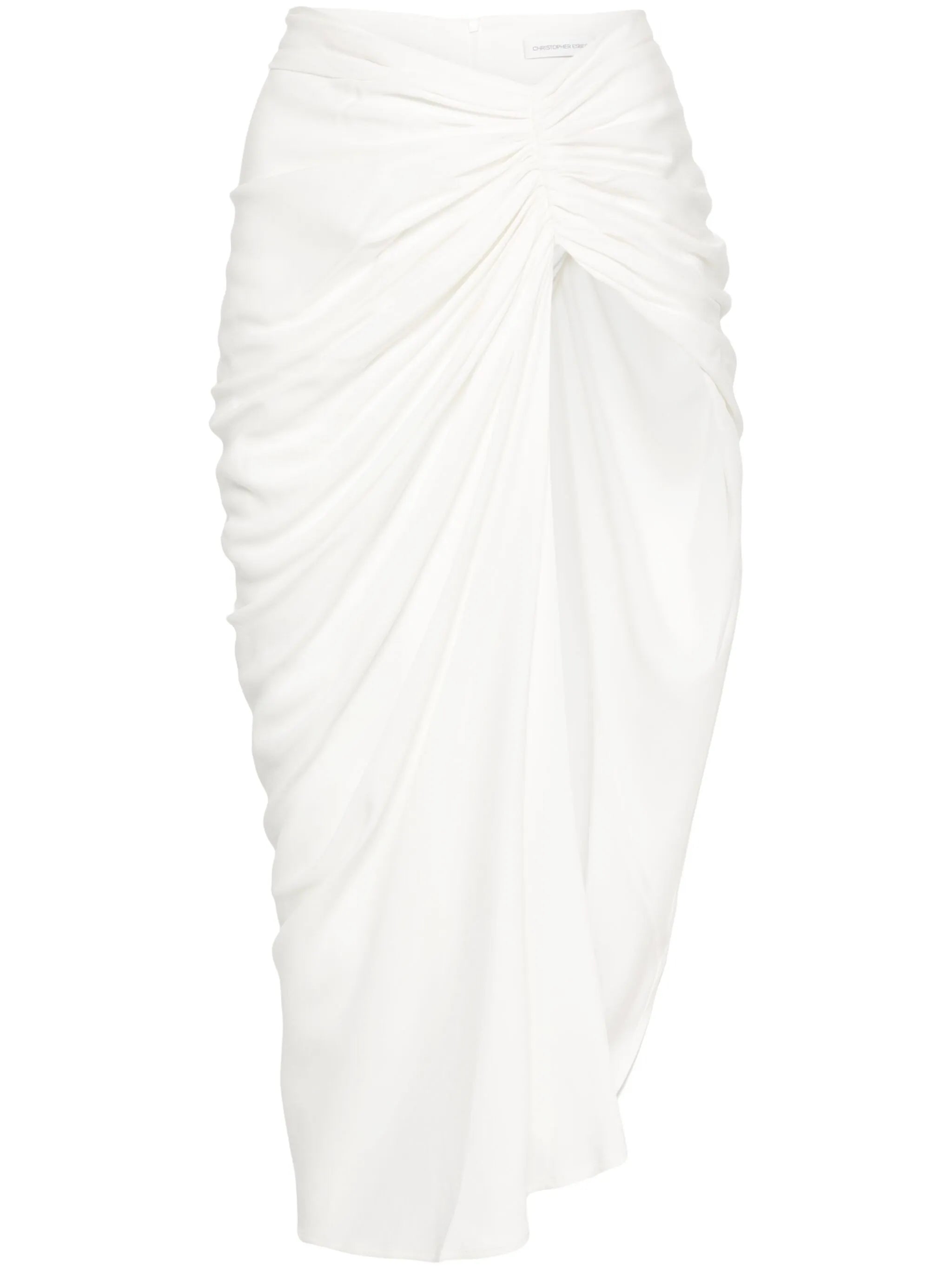 Euripides ruched midi skirt