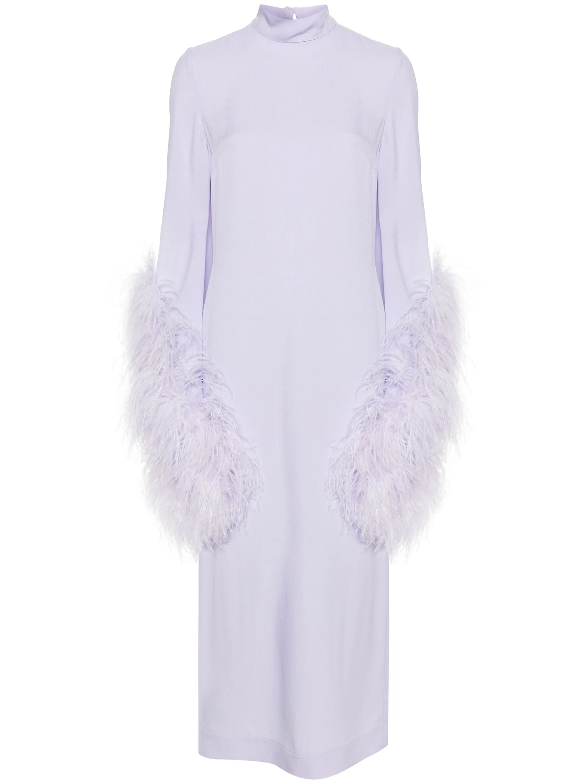 Del Rio feather-trim dress