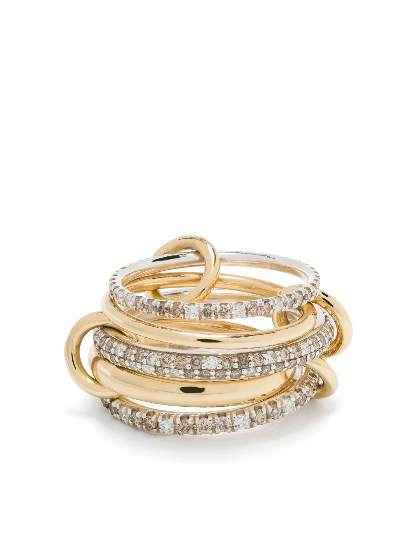 18k yellow gold and sterling silver Leo diamond ring