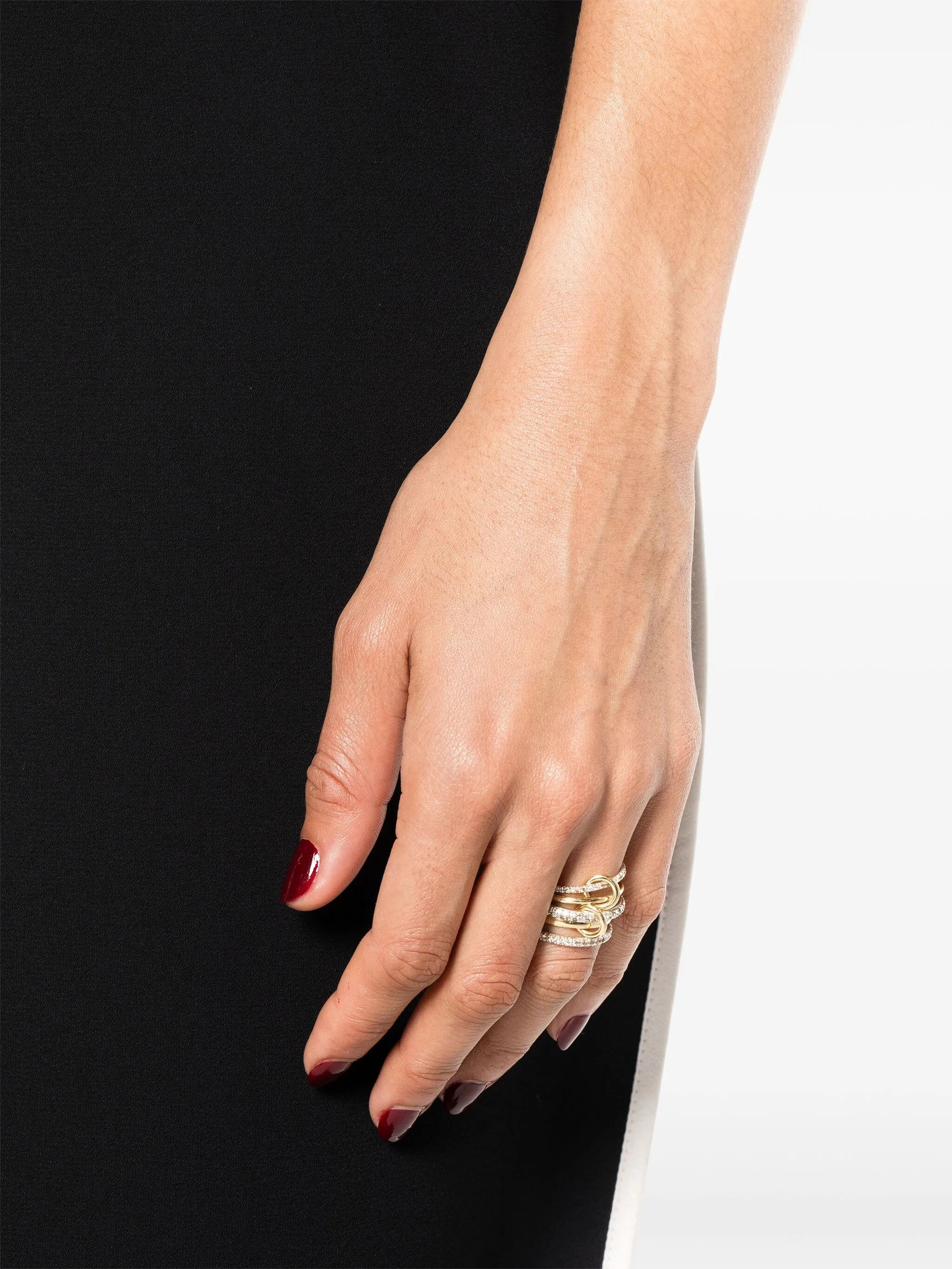 18k yellow gold and sterling silver Leo diamond ring