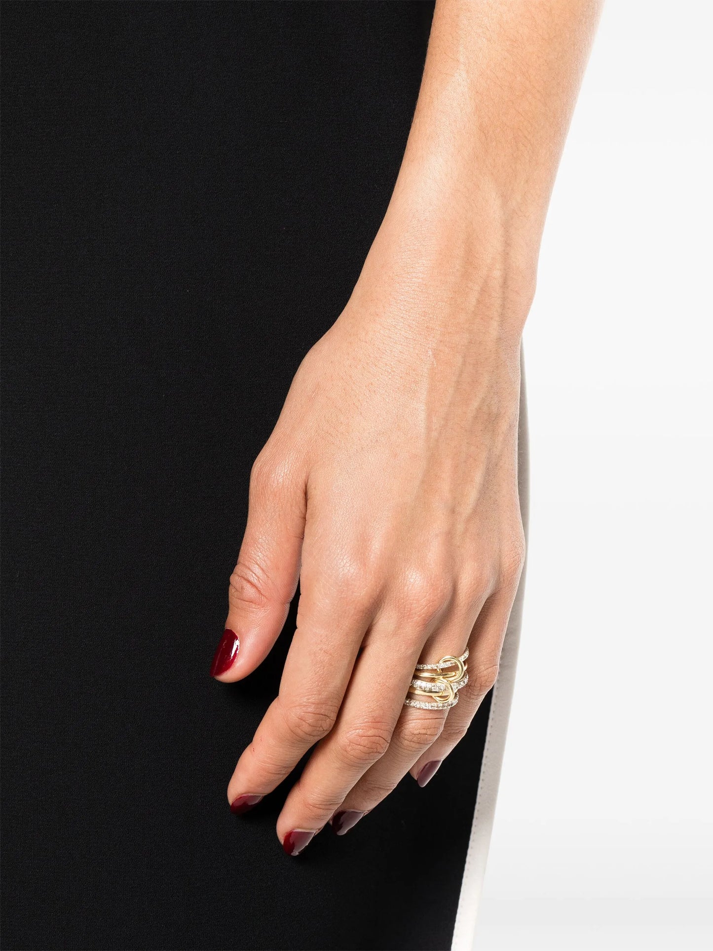 18k yellow gold and sterling silver Leo diamond ring