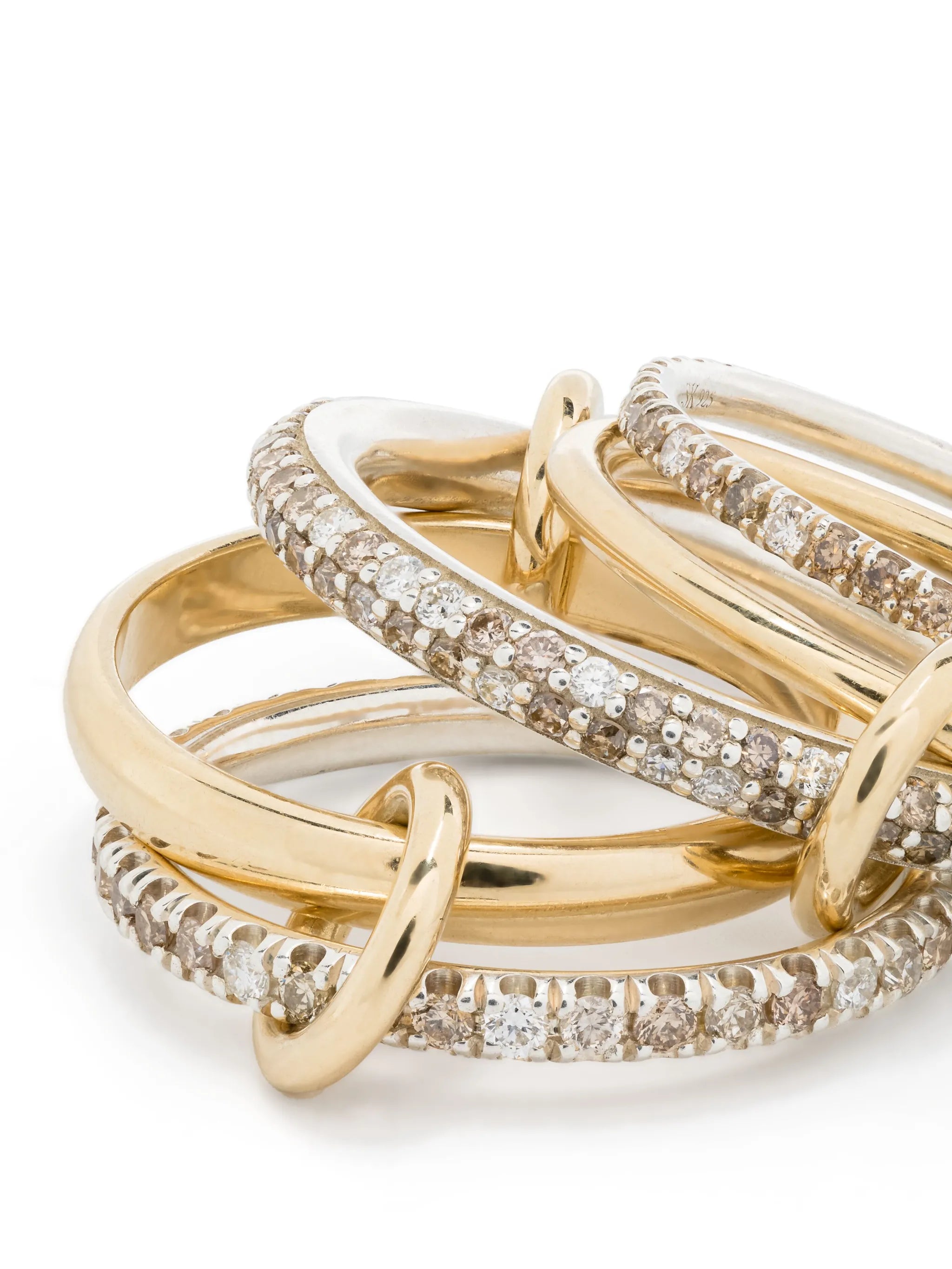 18k yellow gold and sterling silver Leo diamond ring