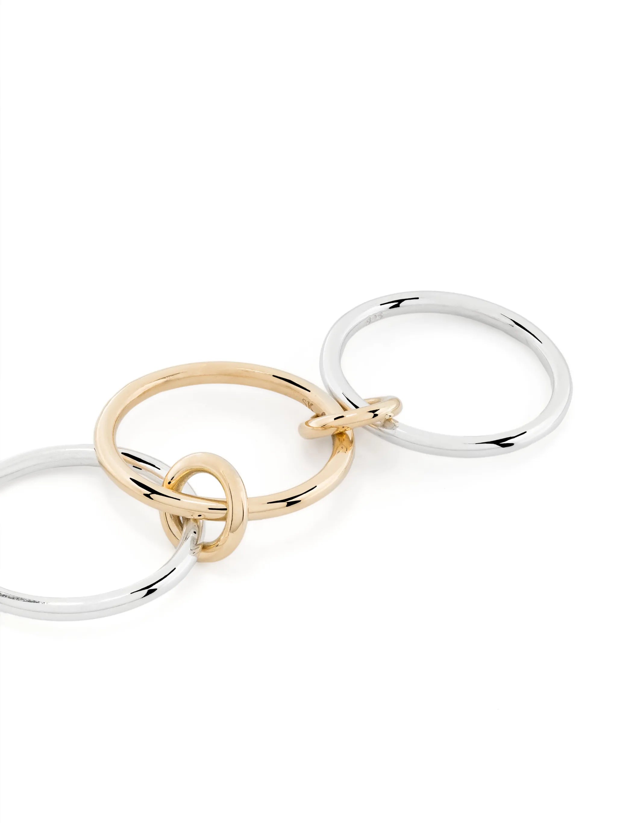 18k yellow gold and sterling silver Solarium SY ring