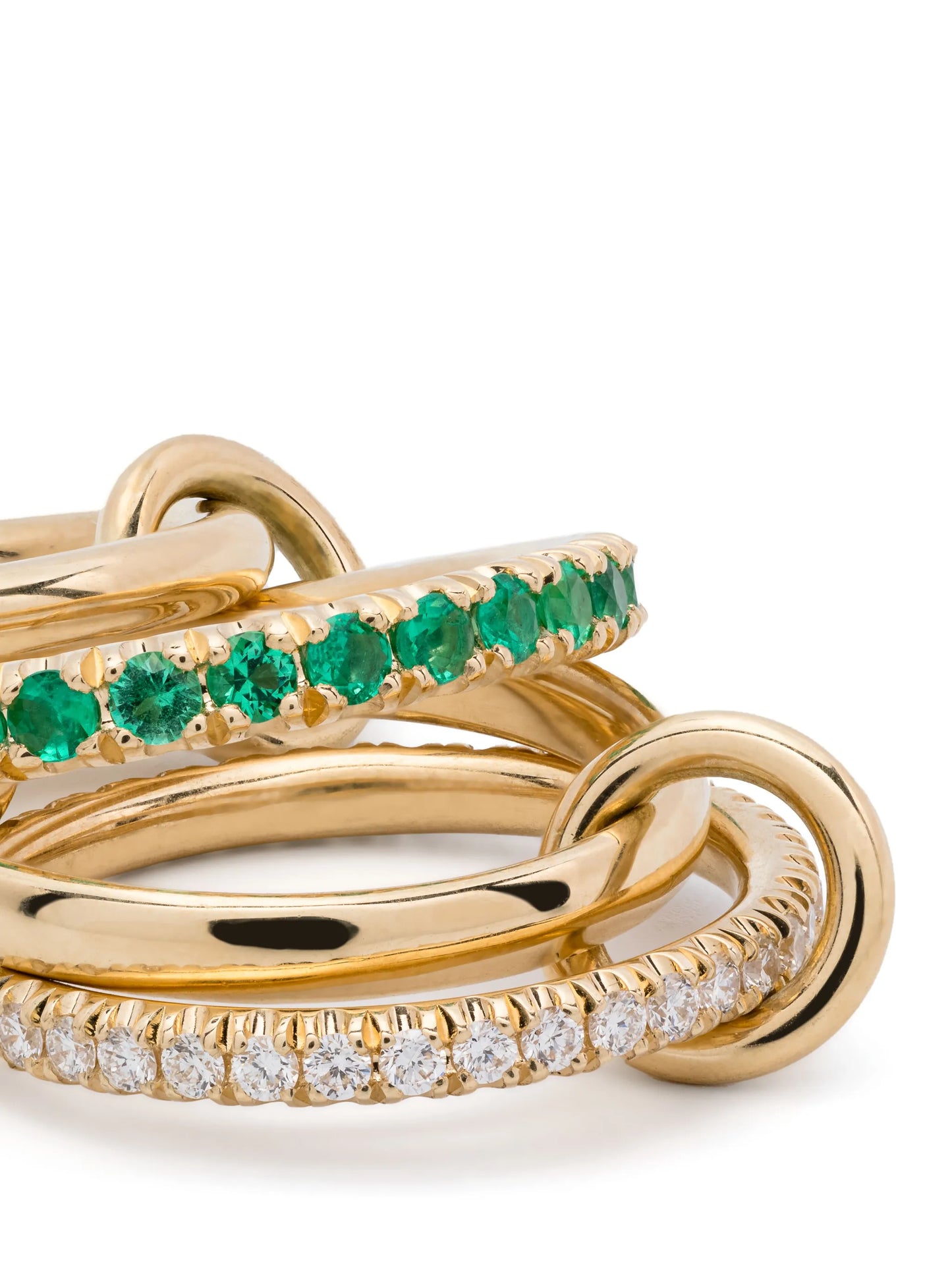 18k yellow gold Halley emerald and diamond ring