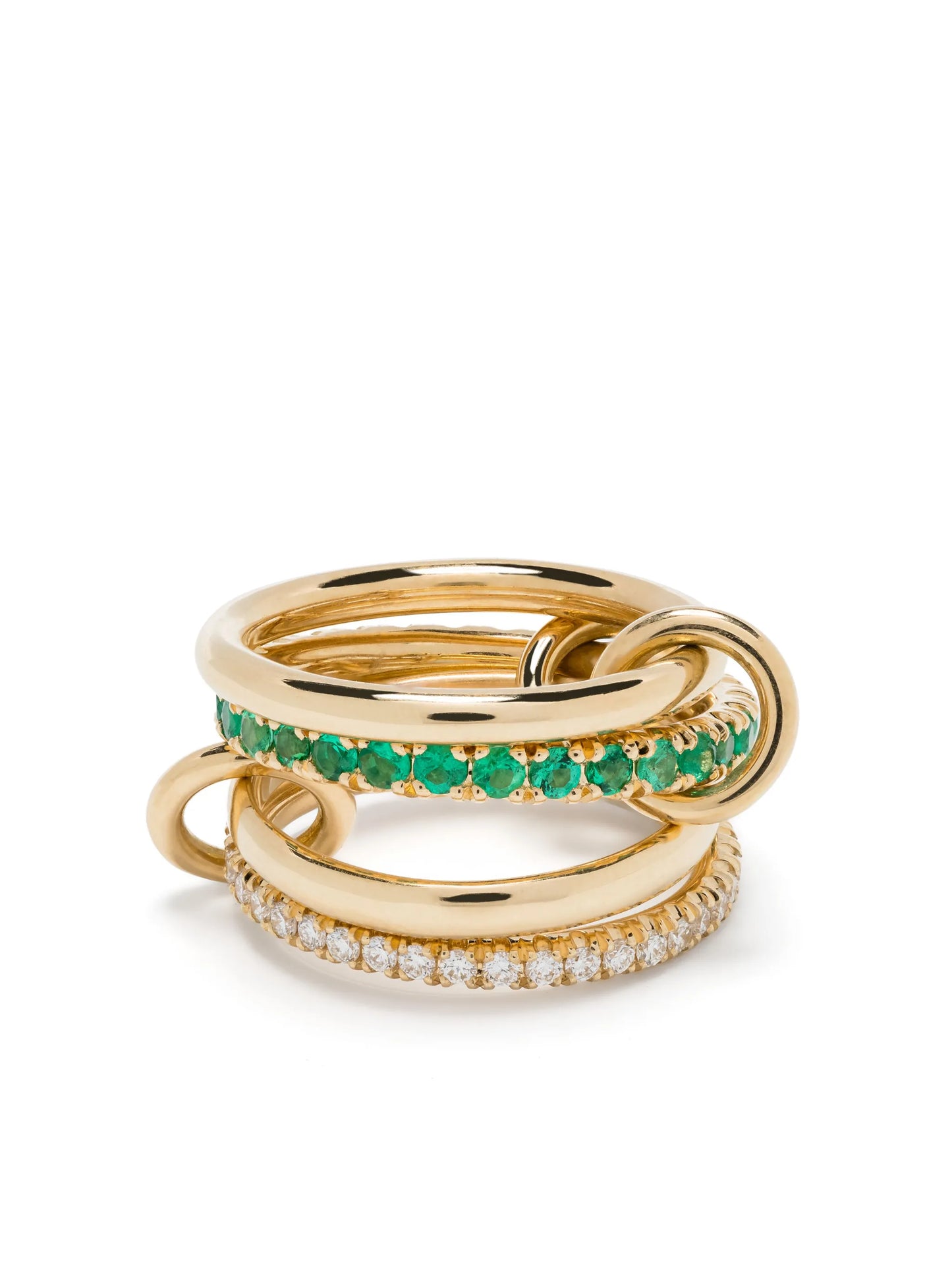 18k yellow gold Halley emerald and diamond ring