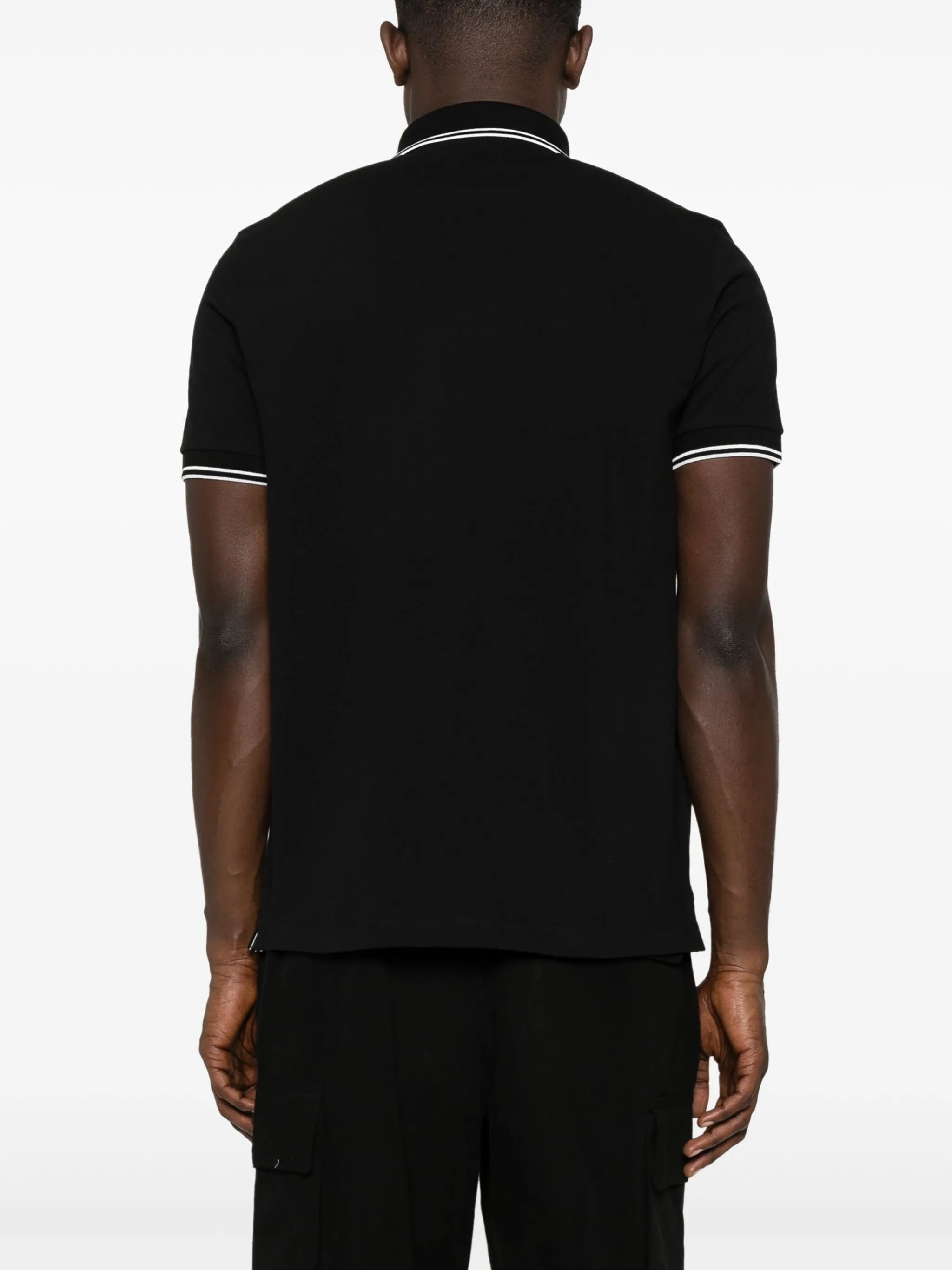 Compass-badge piqué polo shirt