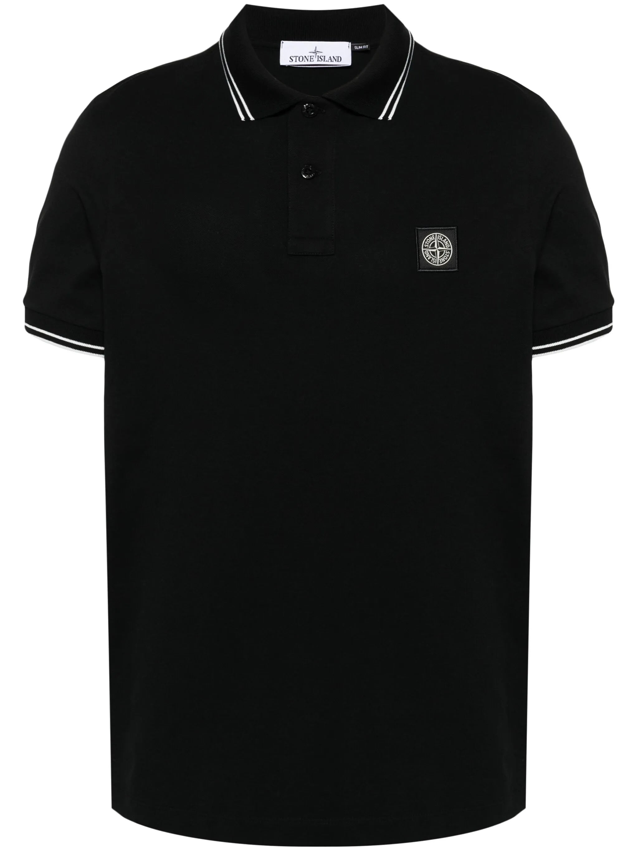 Compass-badge piqué polo shirt