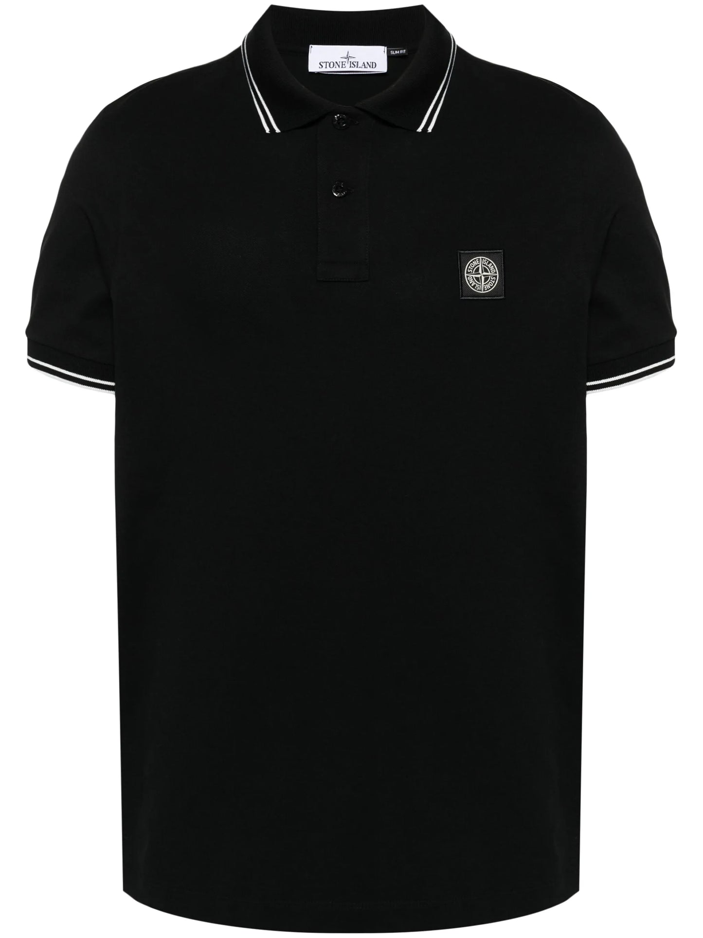 Compass-badge piqué polo shirt