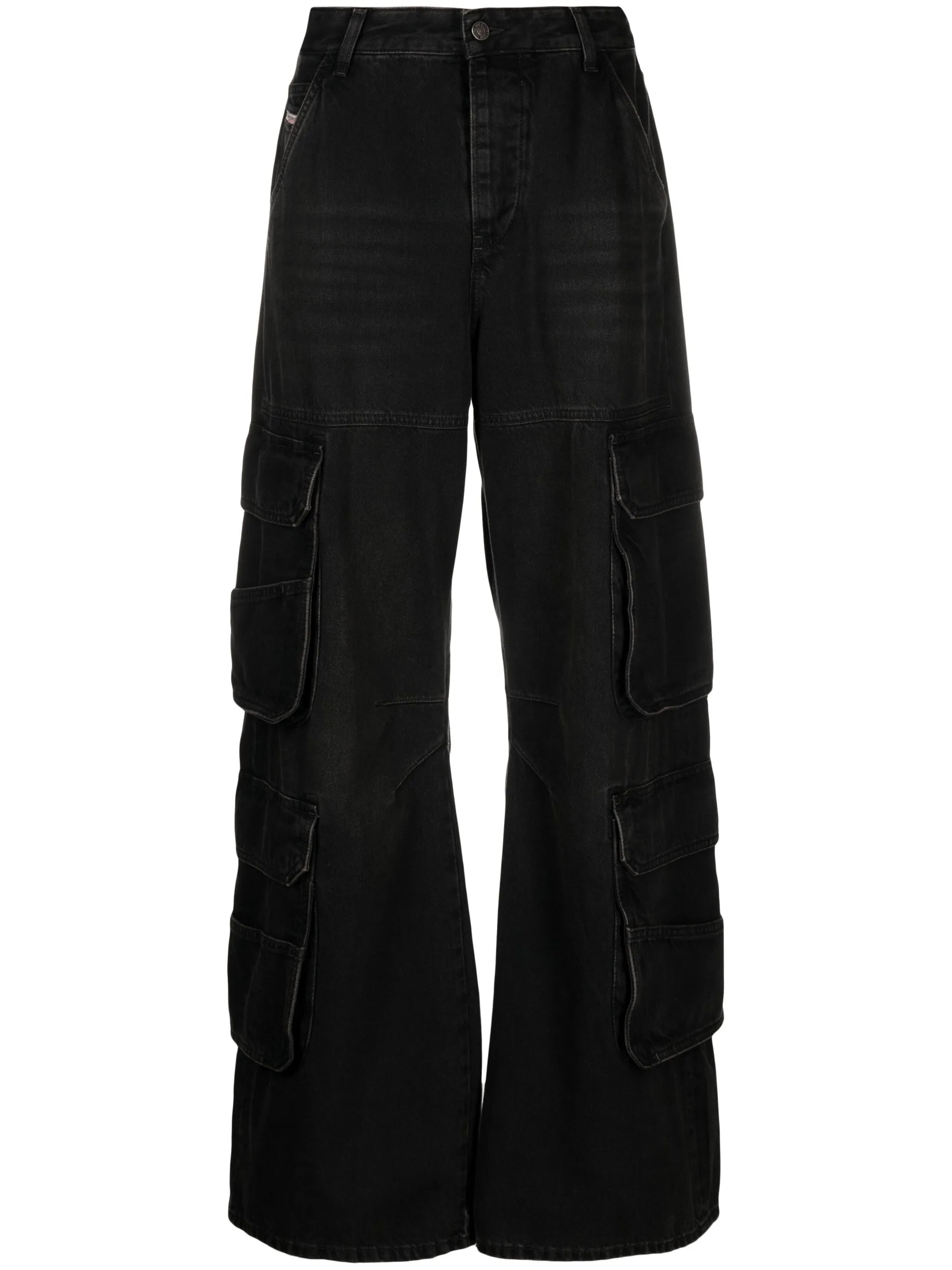 high-rise cargo jeans
