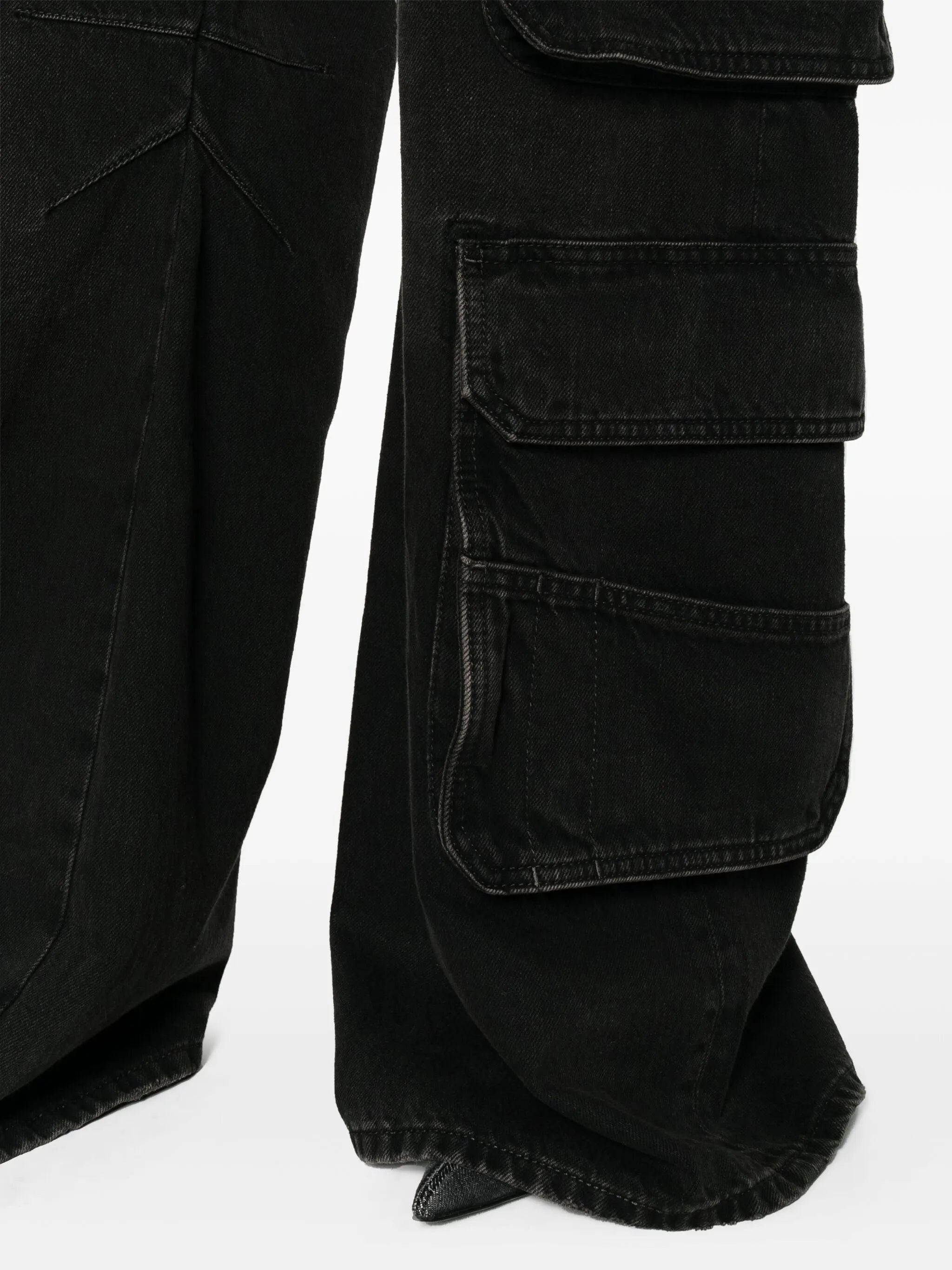 high-rise cargo jeans