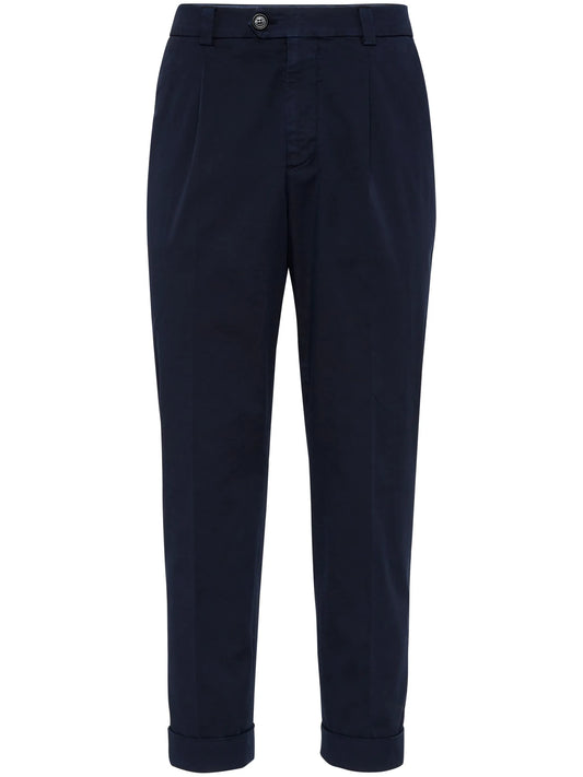 tapered cotton trousers