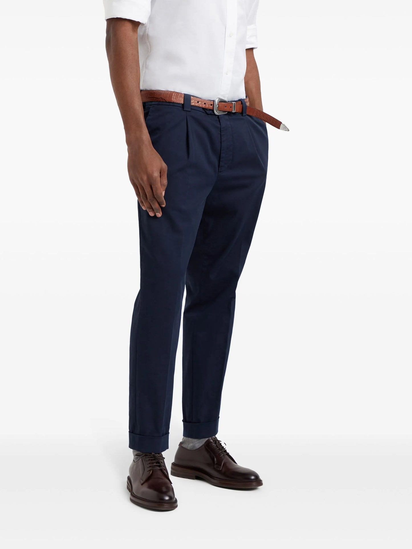 tapered cotton trousers