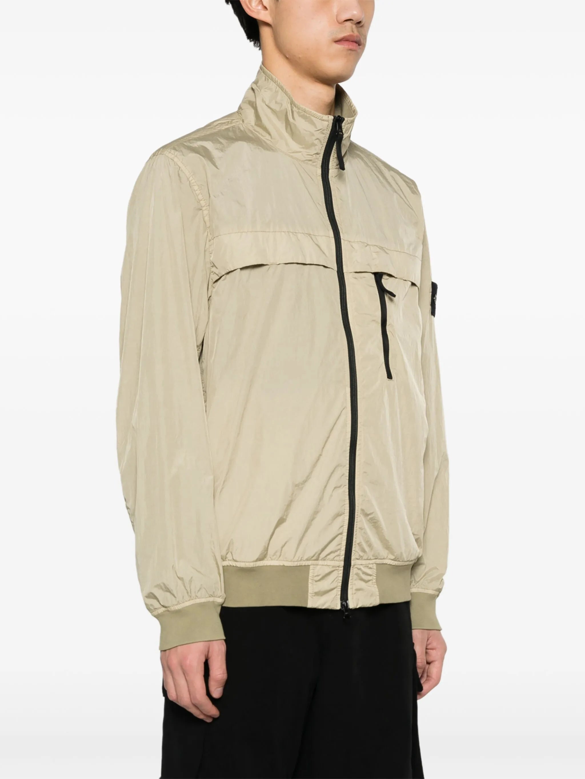 Compass-appliqué lightweight jacket