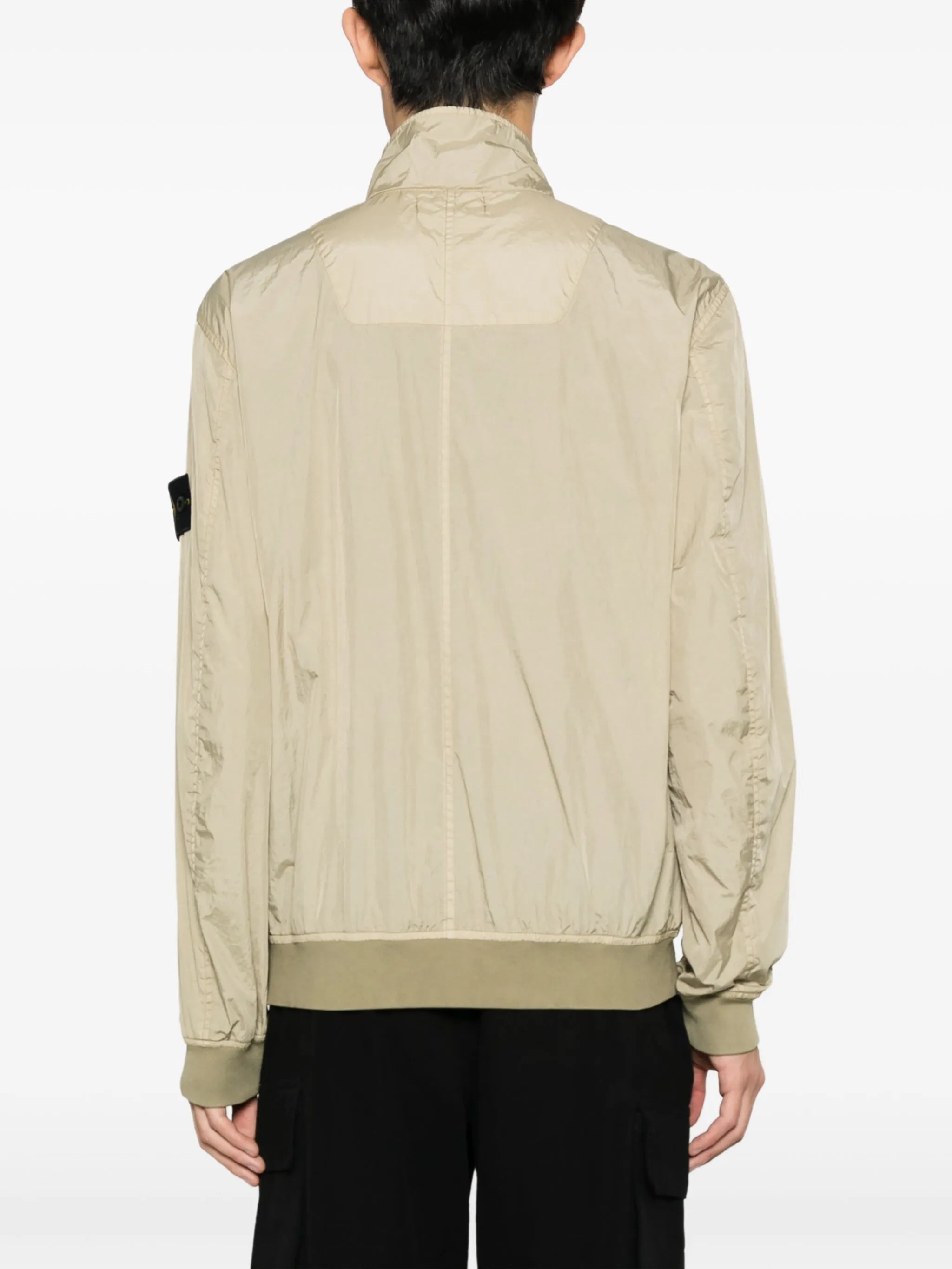Compass-appliqué lightweight jacket