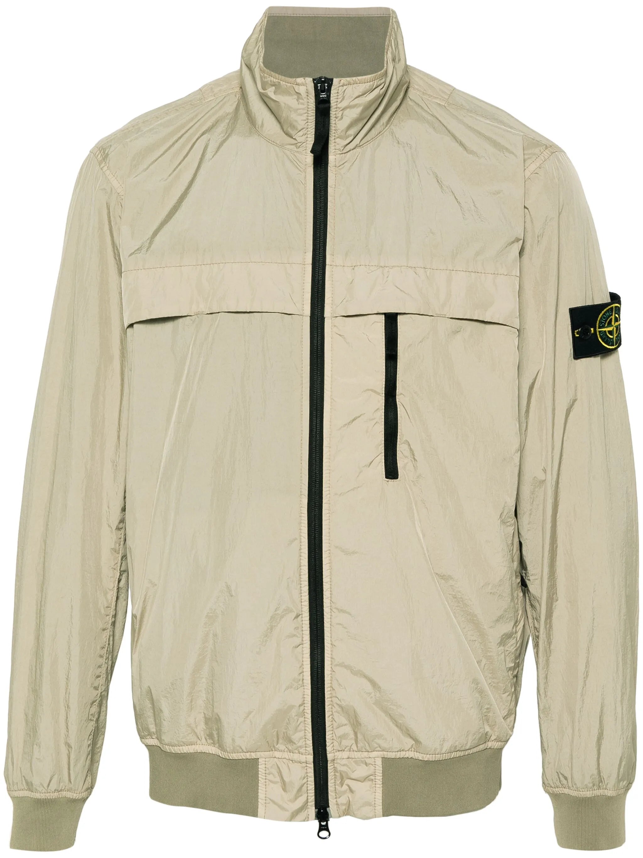 Compass-appliqué lightweight jacket