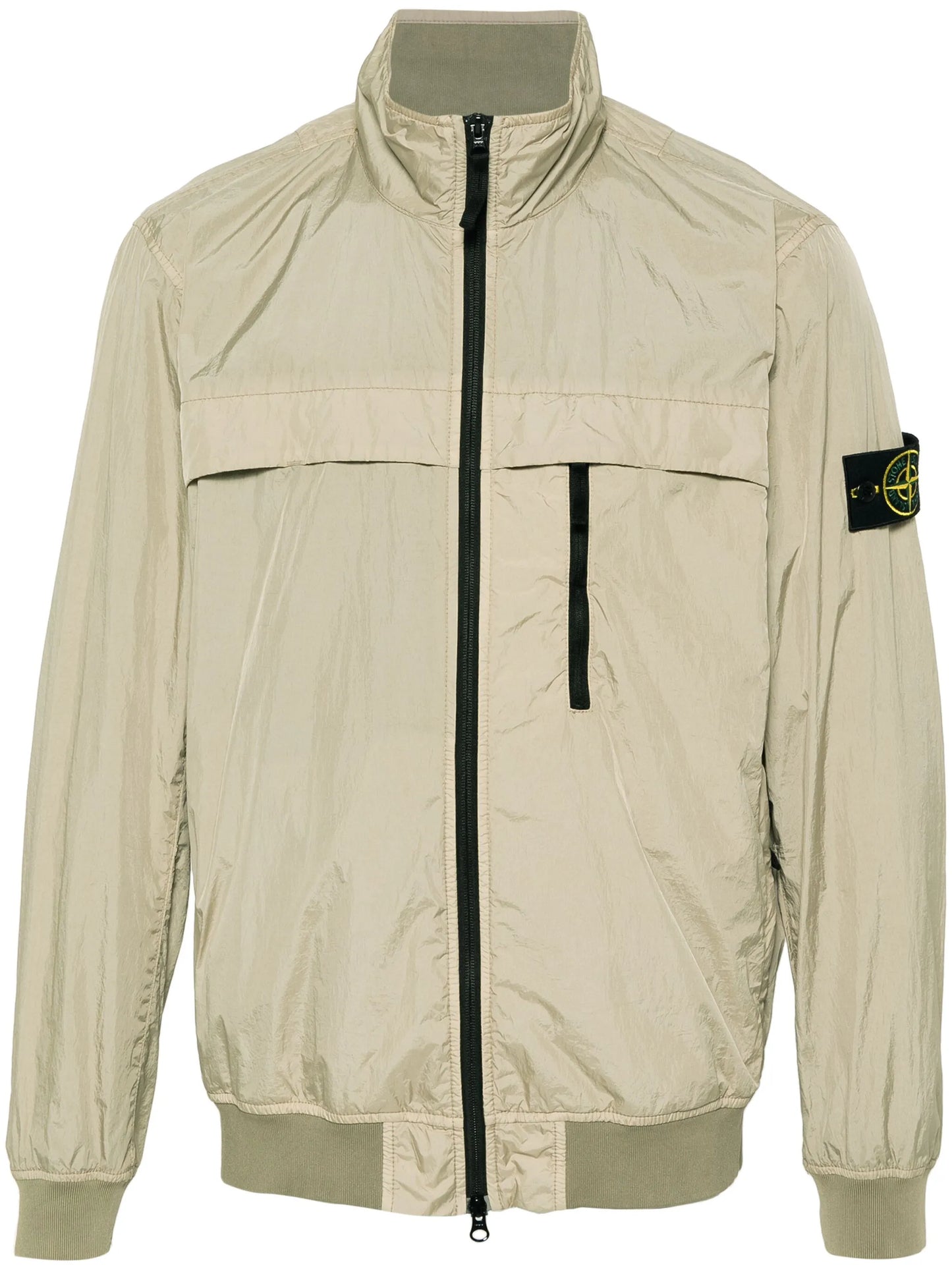 Compass-appliqué lightweight jacket
