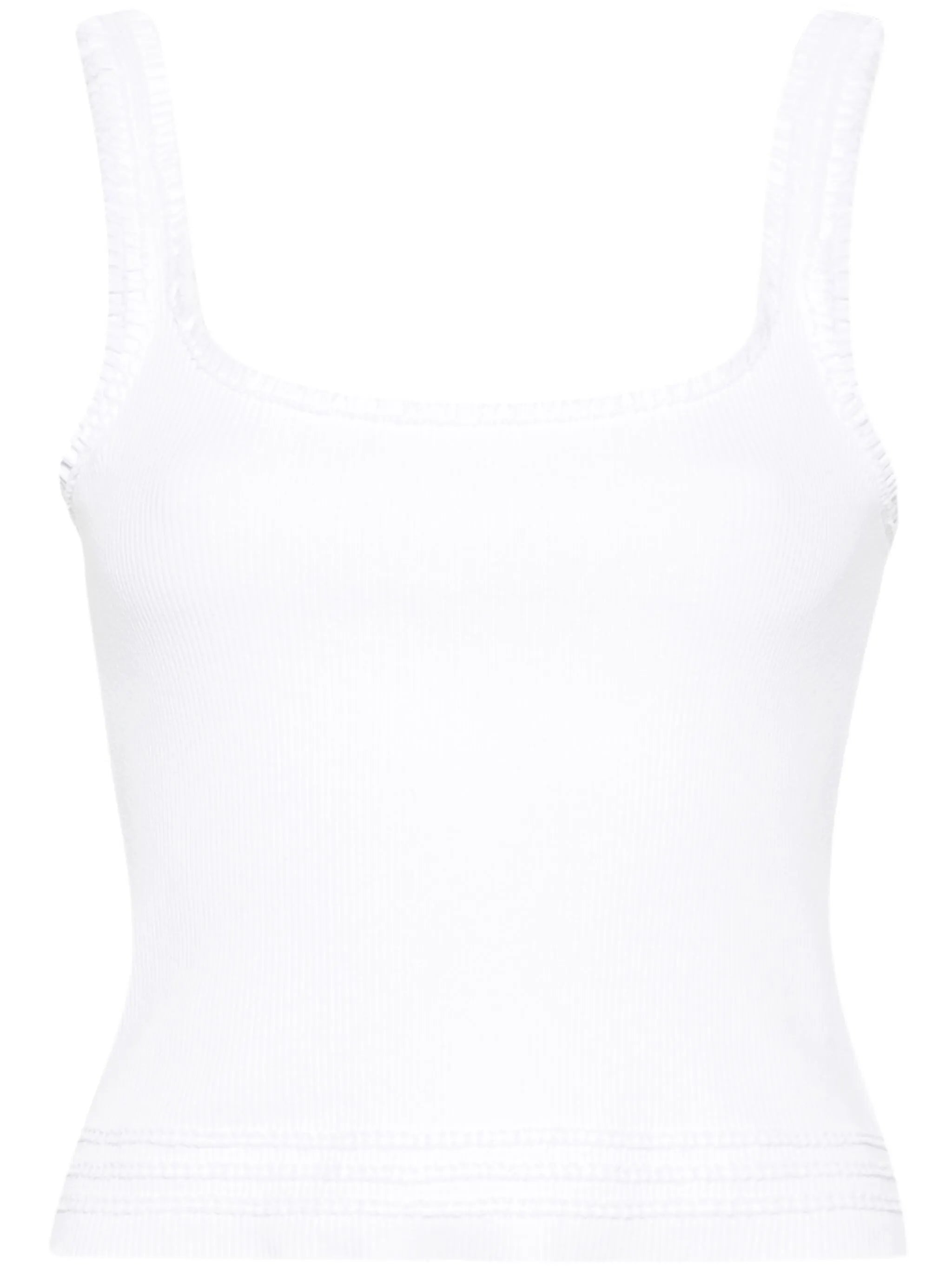 ruffled stretch-cotton top