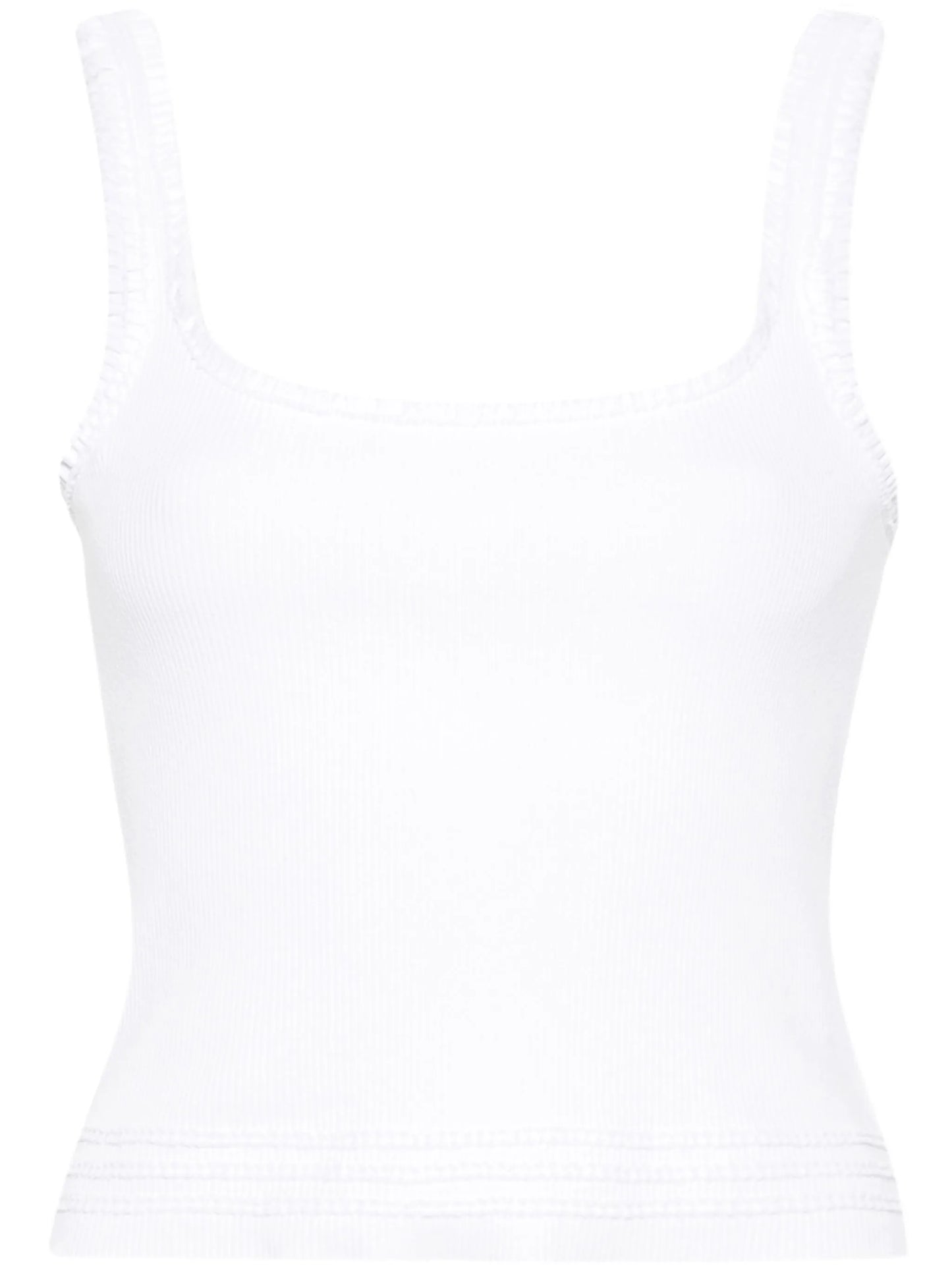 ruffled stretch-cotton top