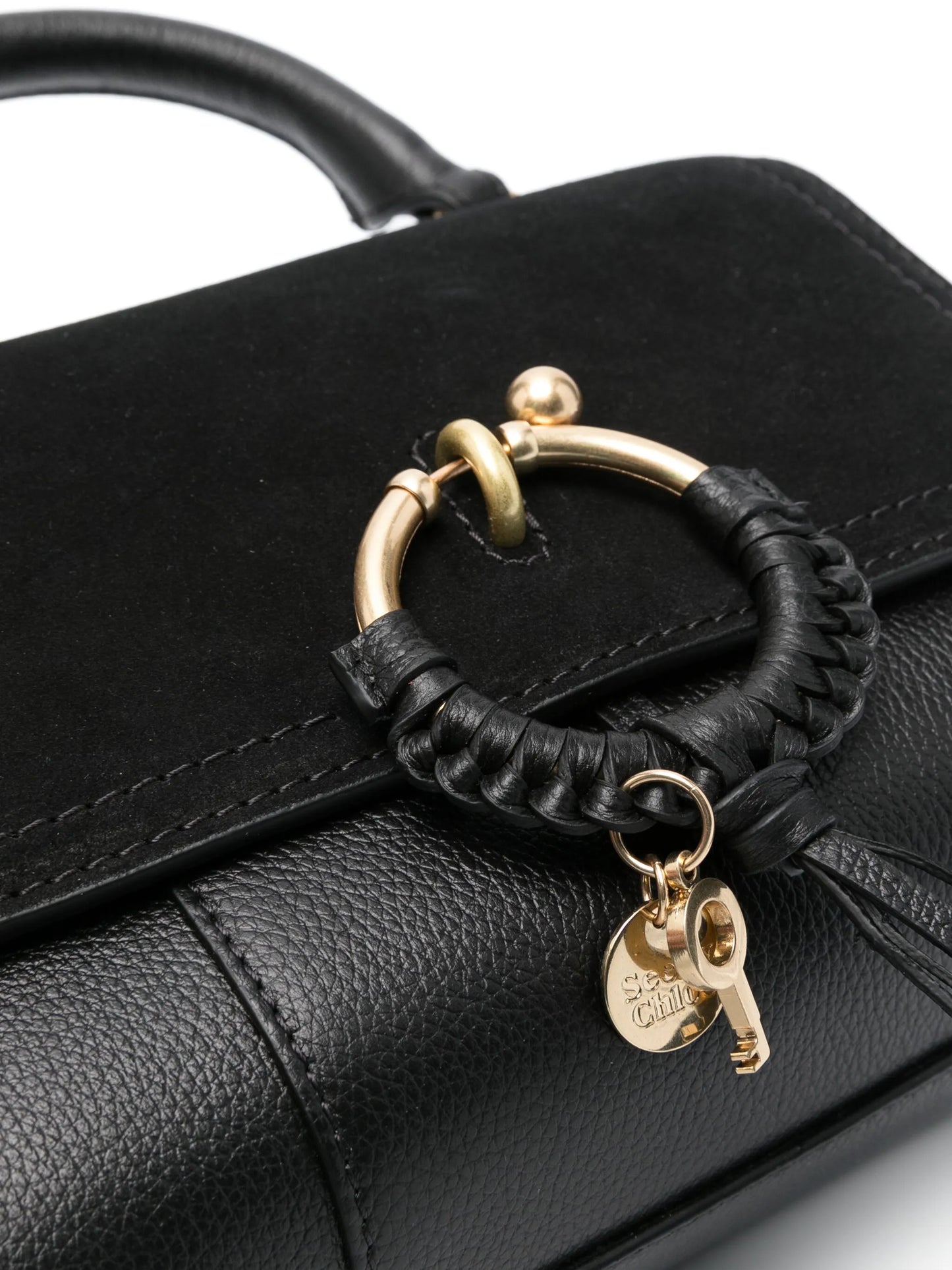 logo-charm leather bag