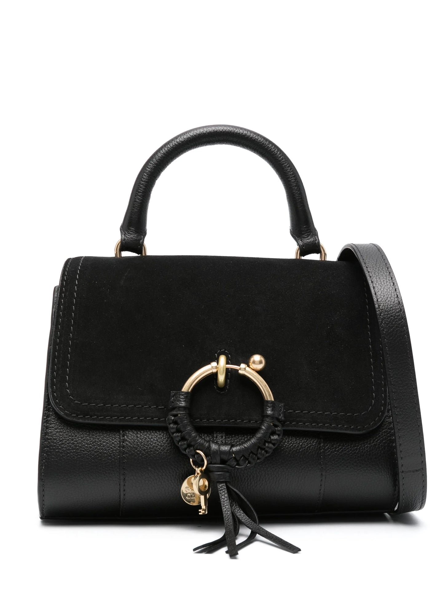 logo-charm leather bag