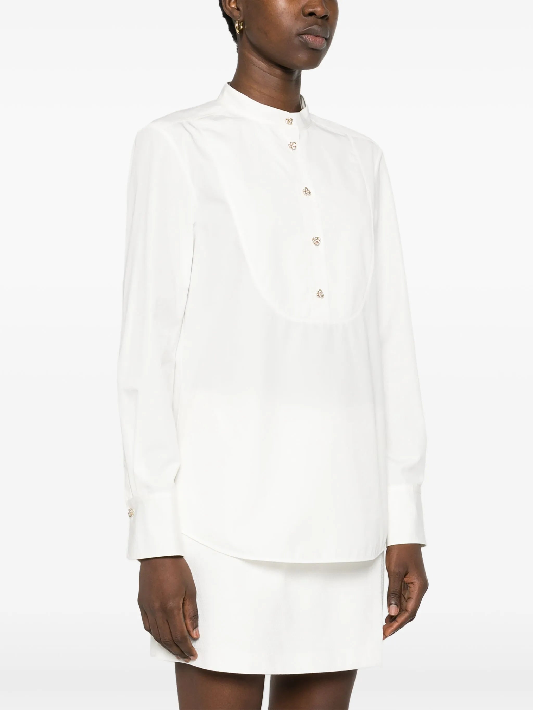 sculpted-buttons cotton shirt