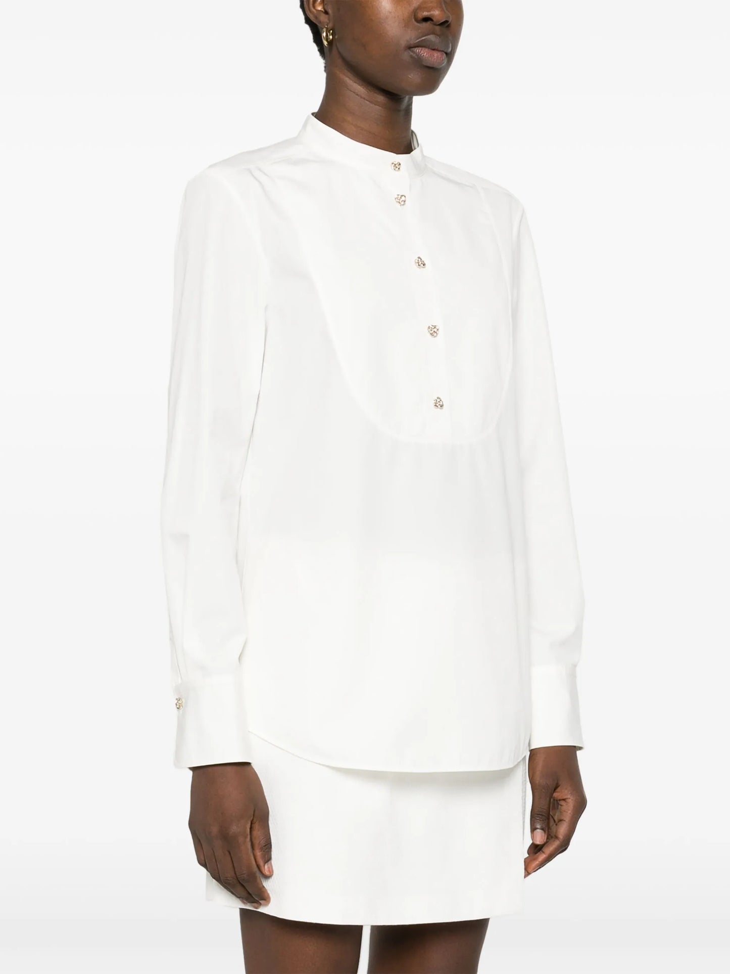sculpted-buttons cotton shirt