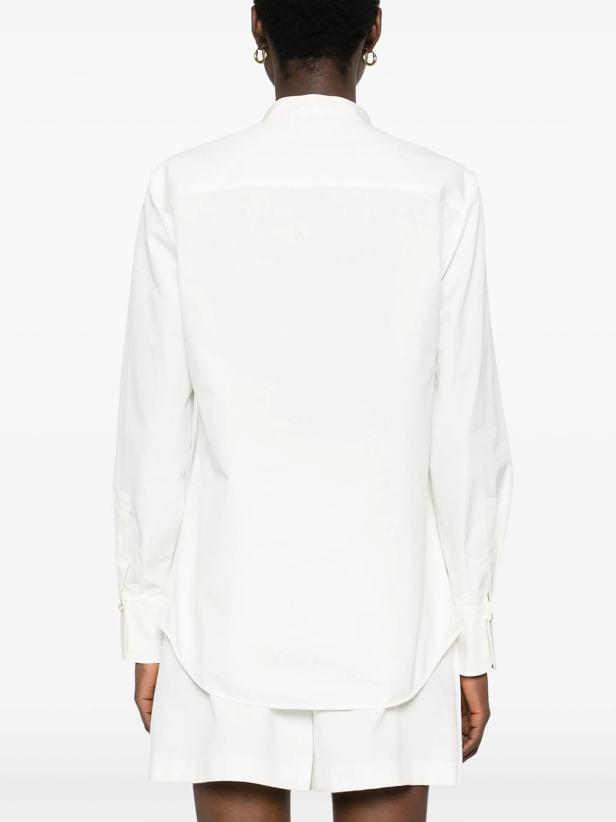 sculpted-buttons cotton shirt