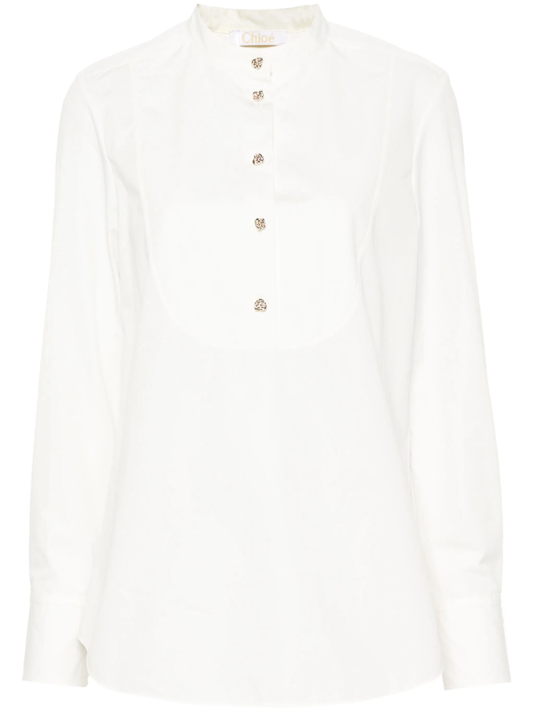 sculpted-buttons cotton shirt